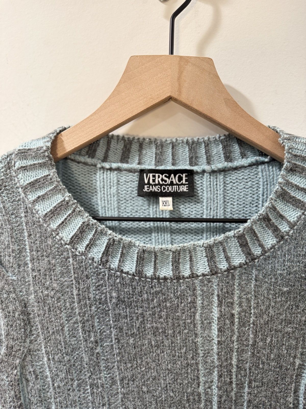 Versace Jeans Couture Vintage Versace Jeans Couture Cable Knit Sweater Size US XXL / EU 58 / 5 - 3 Thumbnail