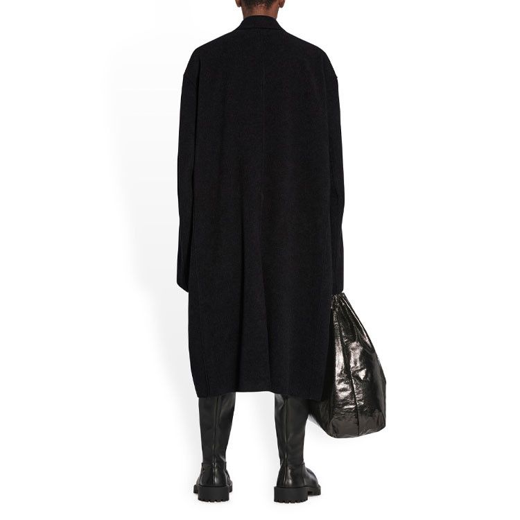 Balenciaga o1mt1gz0325 Raw Edge Coat in Black Size US M / EU 48-50 / 2 - 4 Thumbnail