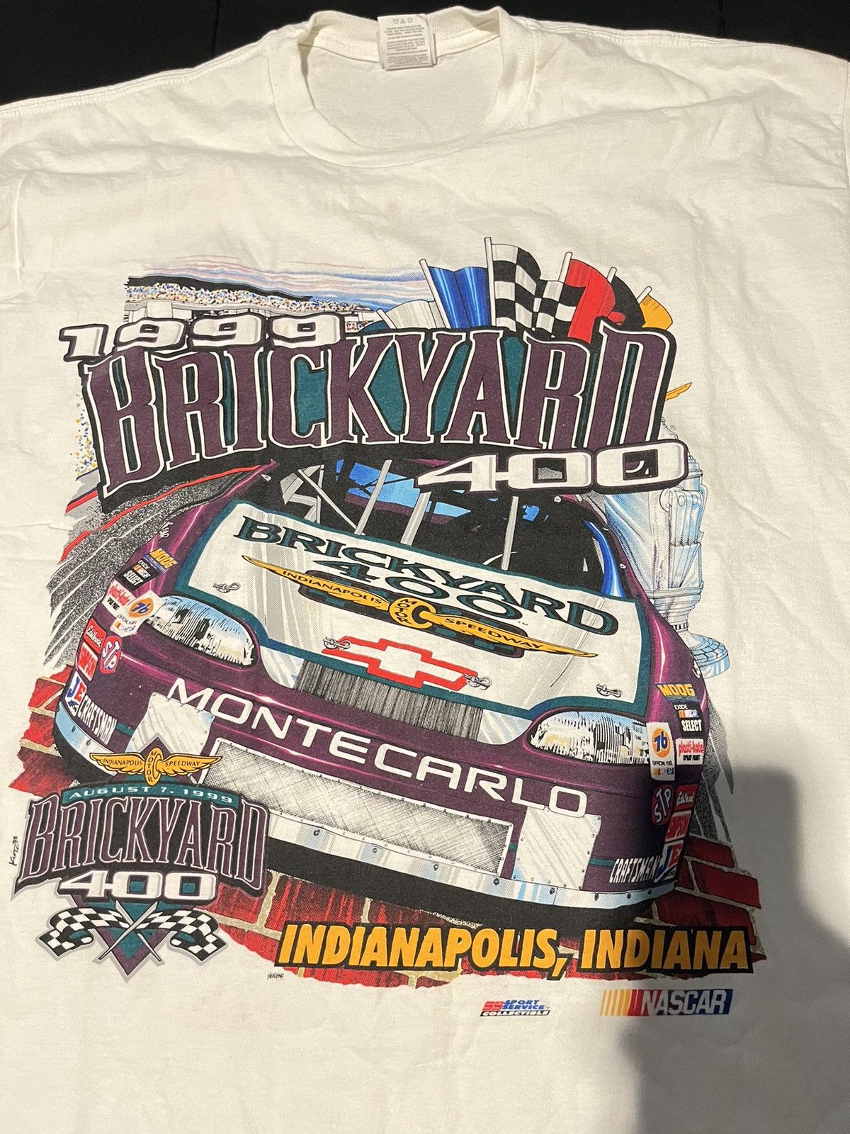 NASCAR 1999 Brickyard NASCAR Tee Sz 2XL Size US XXL / EU 58 / 5 - 2 Thumbnail