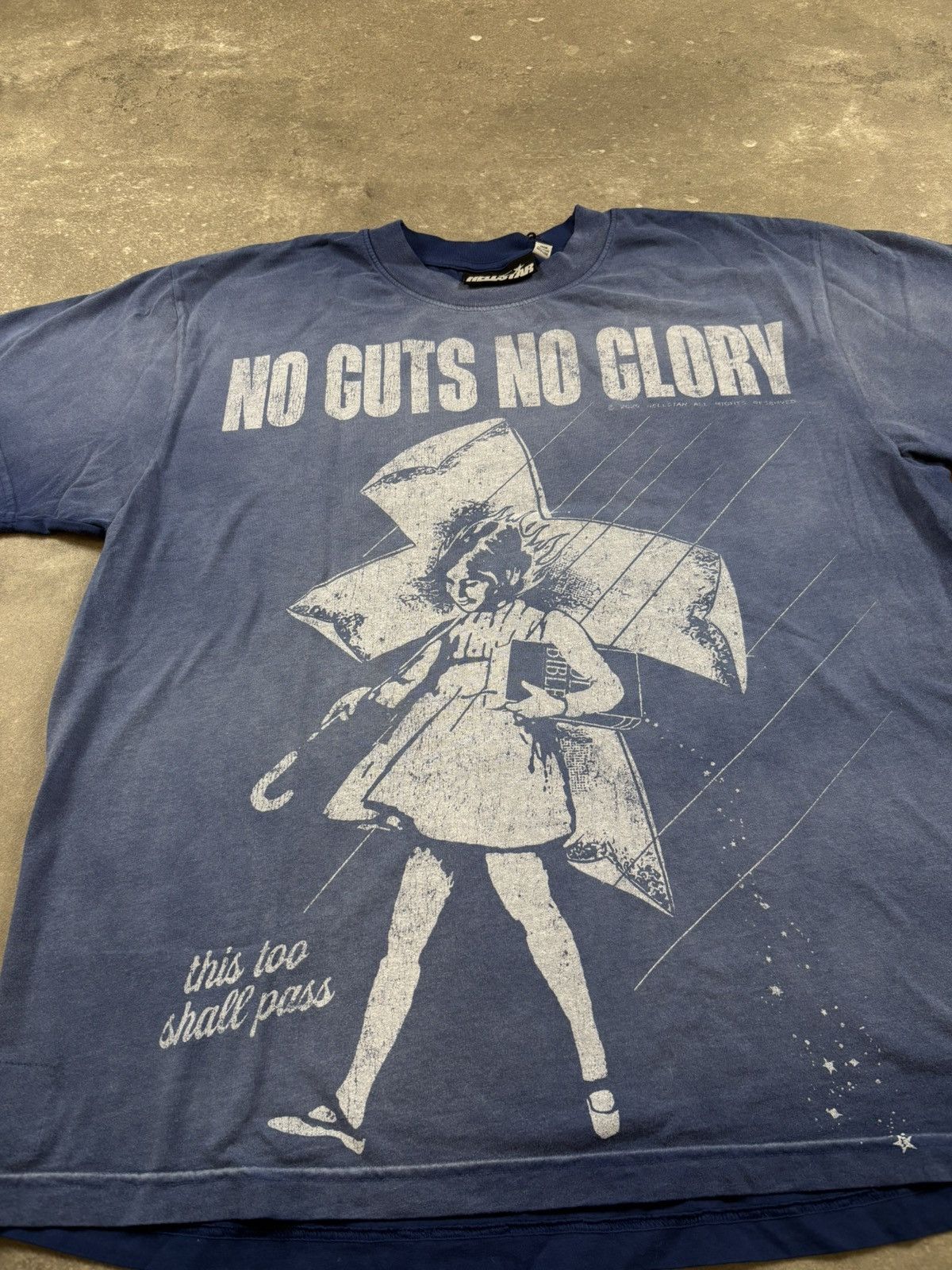 HELLSTAR Hellstar Carry Your Cross T-Shirt, Blue Size US XS / EU 42 / 0 - 3 Thumbnail