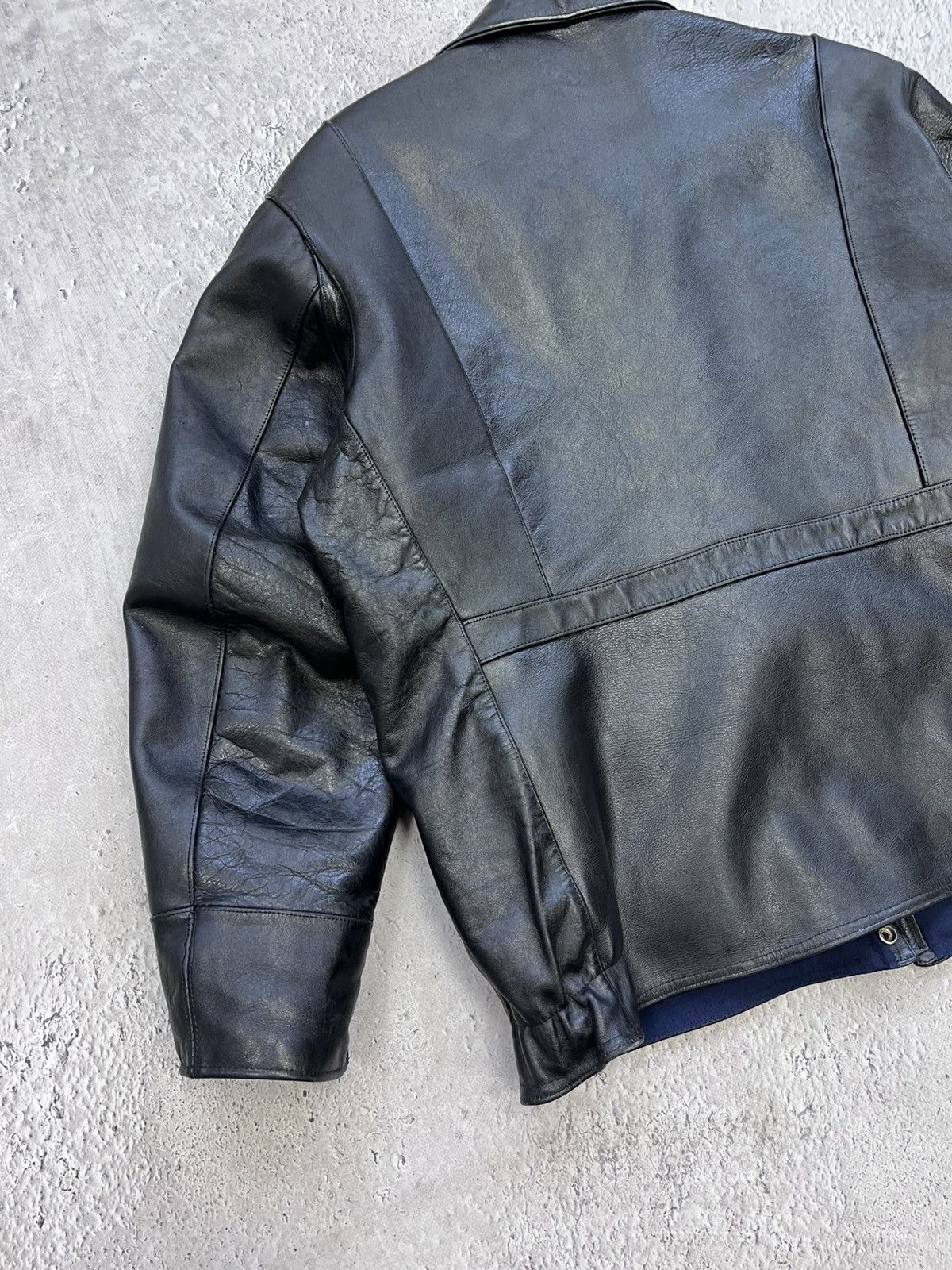 Vintage Vintage Y2K Oversized Biker Racing Track Leather Jacket Size US L / EU 52-54 / 3 - 12 Thumbnail