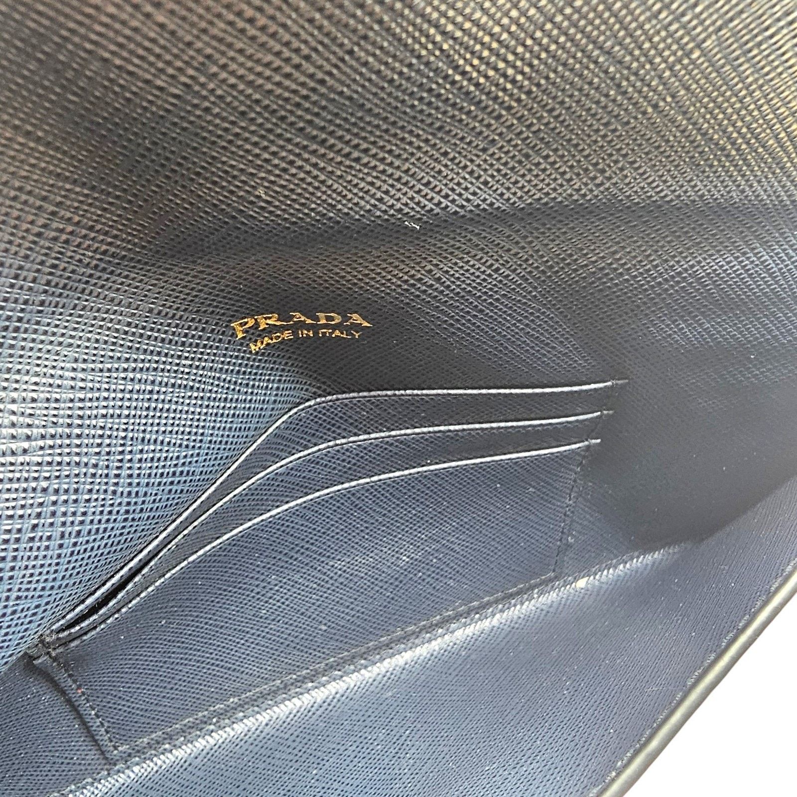 Prada Saffiano Wallet Envelope Blue with Gold Hardware Size ONE SIZE - 6 Thumbnail