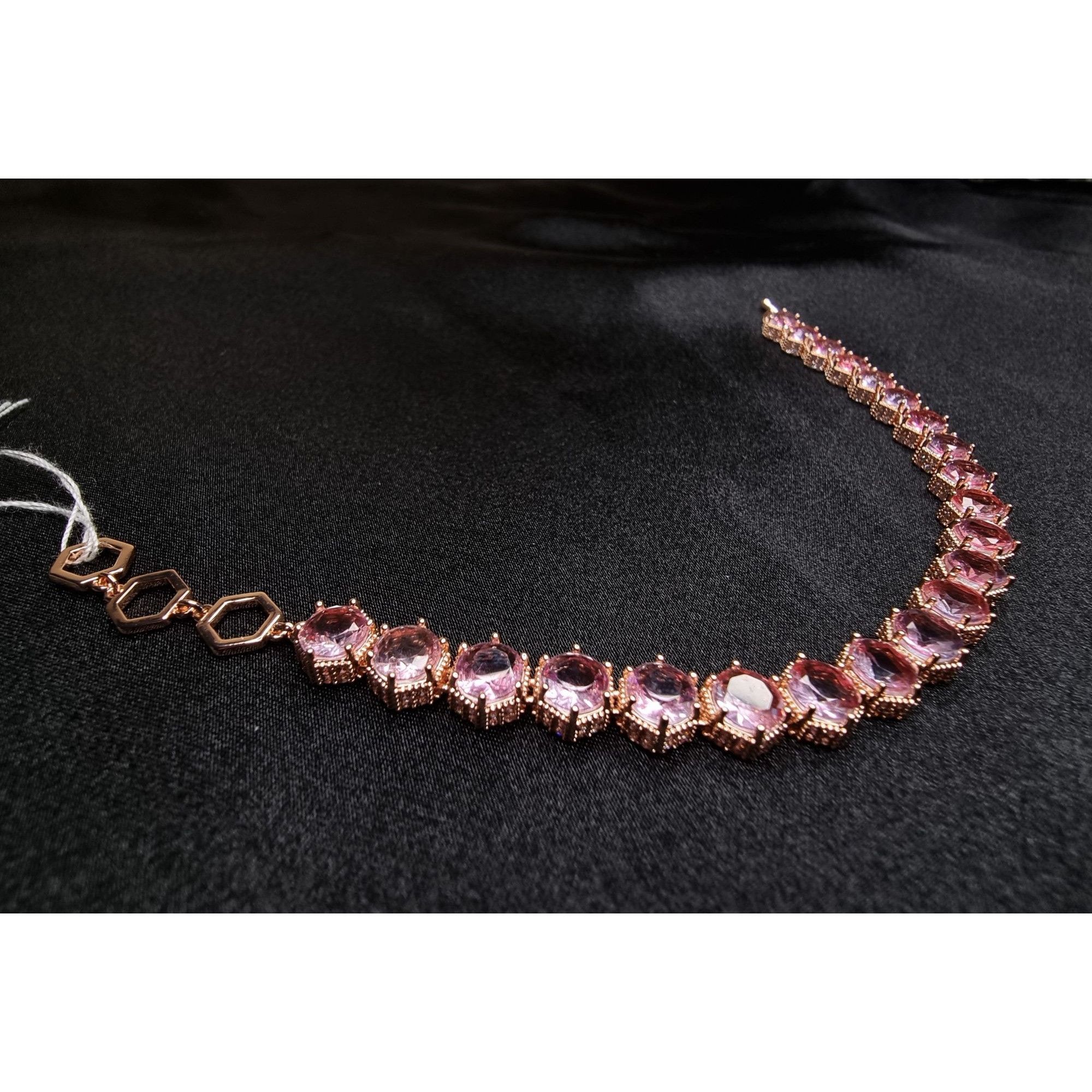 Vintage Park Lane Limited Edition Rose Gold Pink Crystal Tennis Brac Size ONE SIZE - 3 Thumbnail