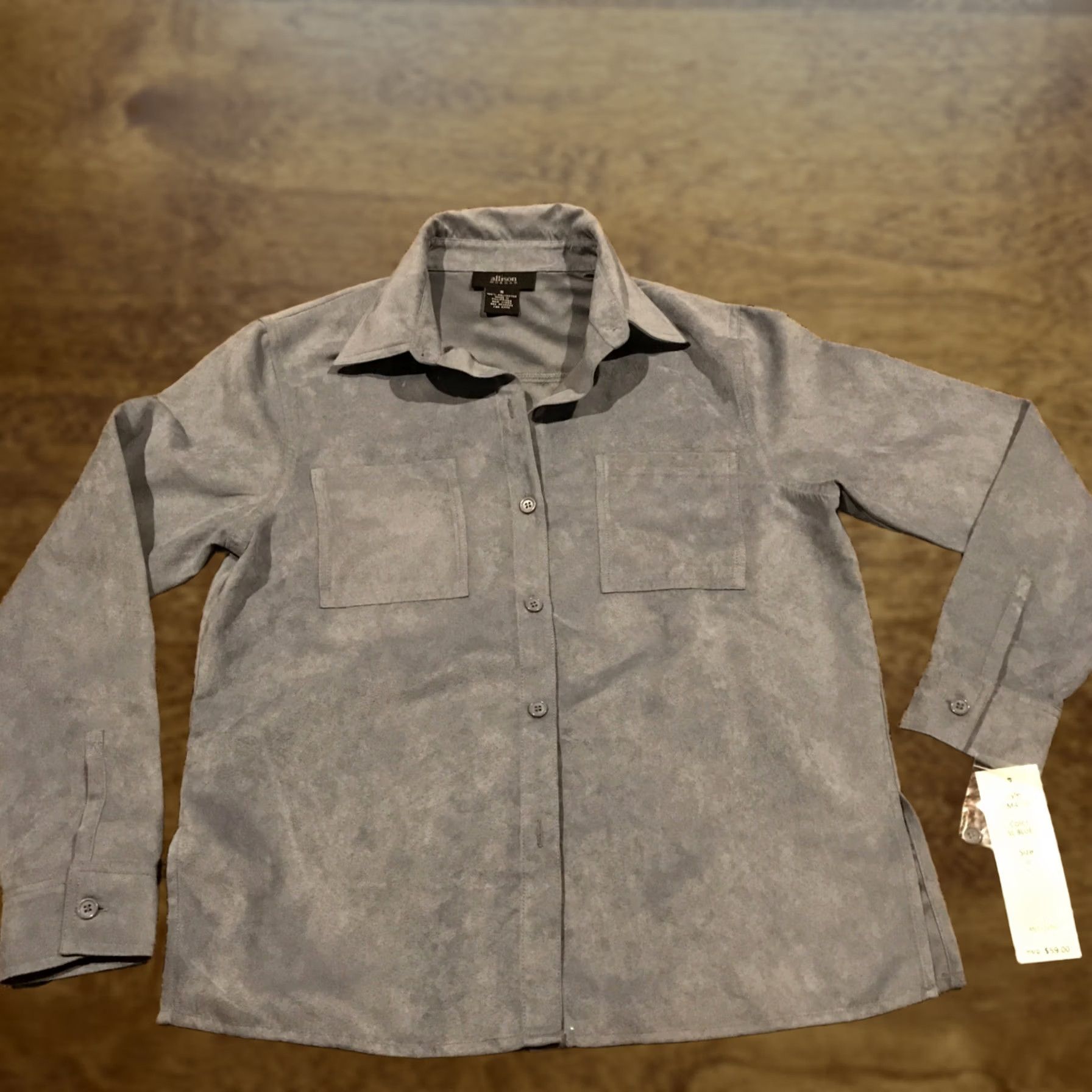 Vintage Allison Morgan Womens S Polyester Blue Button Up Long Sleeve Shirt Nwt A32 Size S / US 4 / IT 40 - 1 Thumbnail