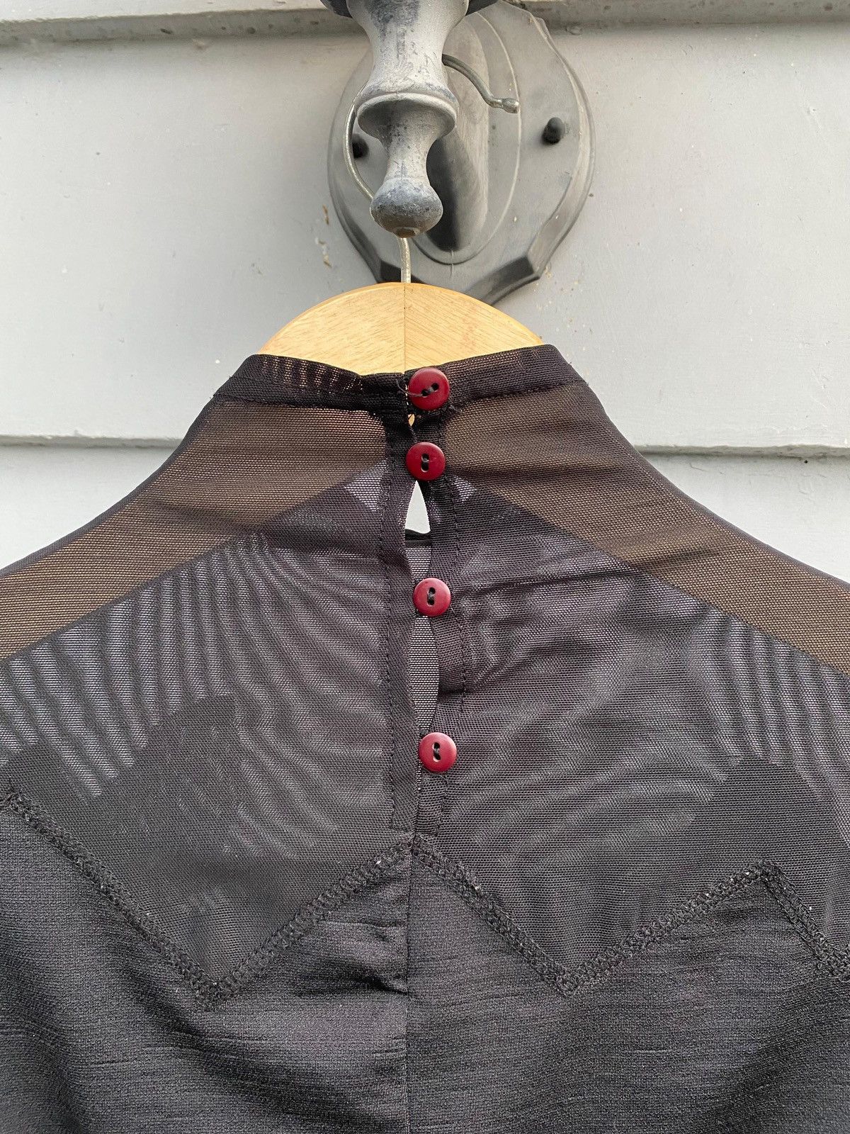 Japanese Brand Paola Dark Romantic Mesh Top Japan Leaves & Embellishments Size S / US 4 / IT 40 - 10 Thumbnail