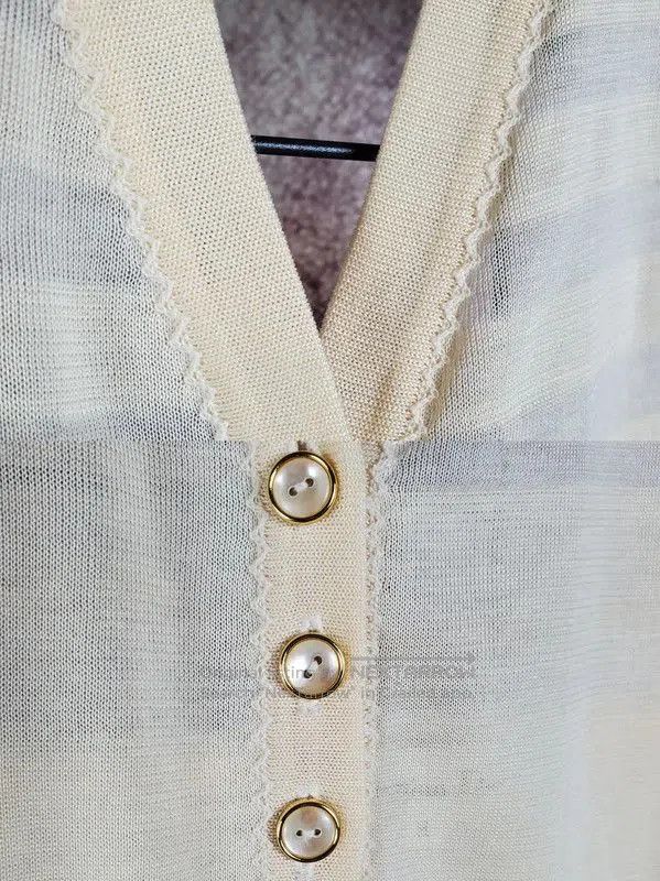 Dior Dior Summer Beige Cotton Embroidered Tank Top . Size M / US 6-8 / IT 42-44 - 6 Thumbnail