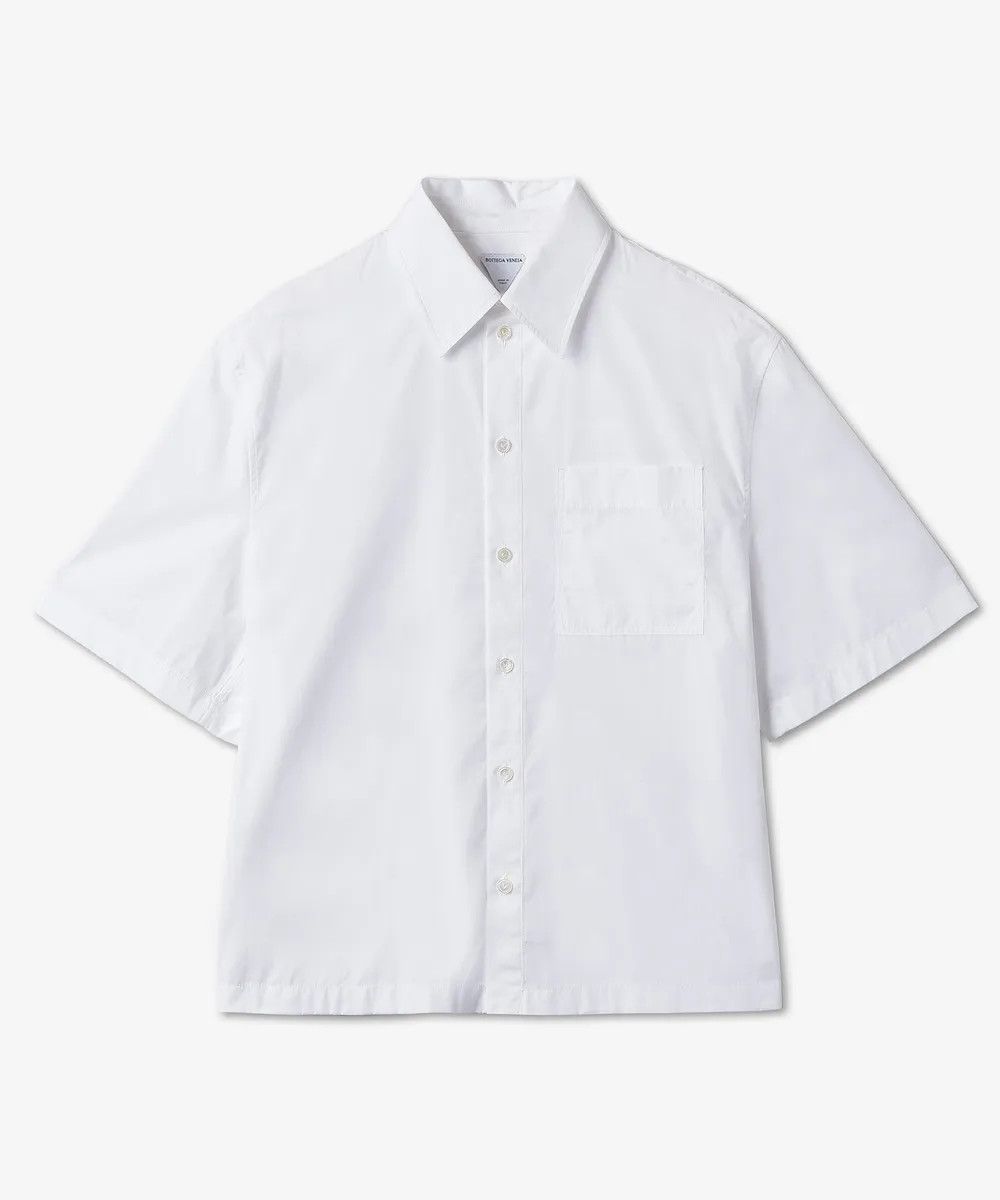 Bottega Veneta o1n1vont0325 Classic Cotton Poplin Shirt in White Size US L / EU 52-54 / 3 - 1 Thumbnail