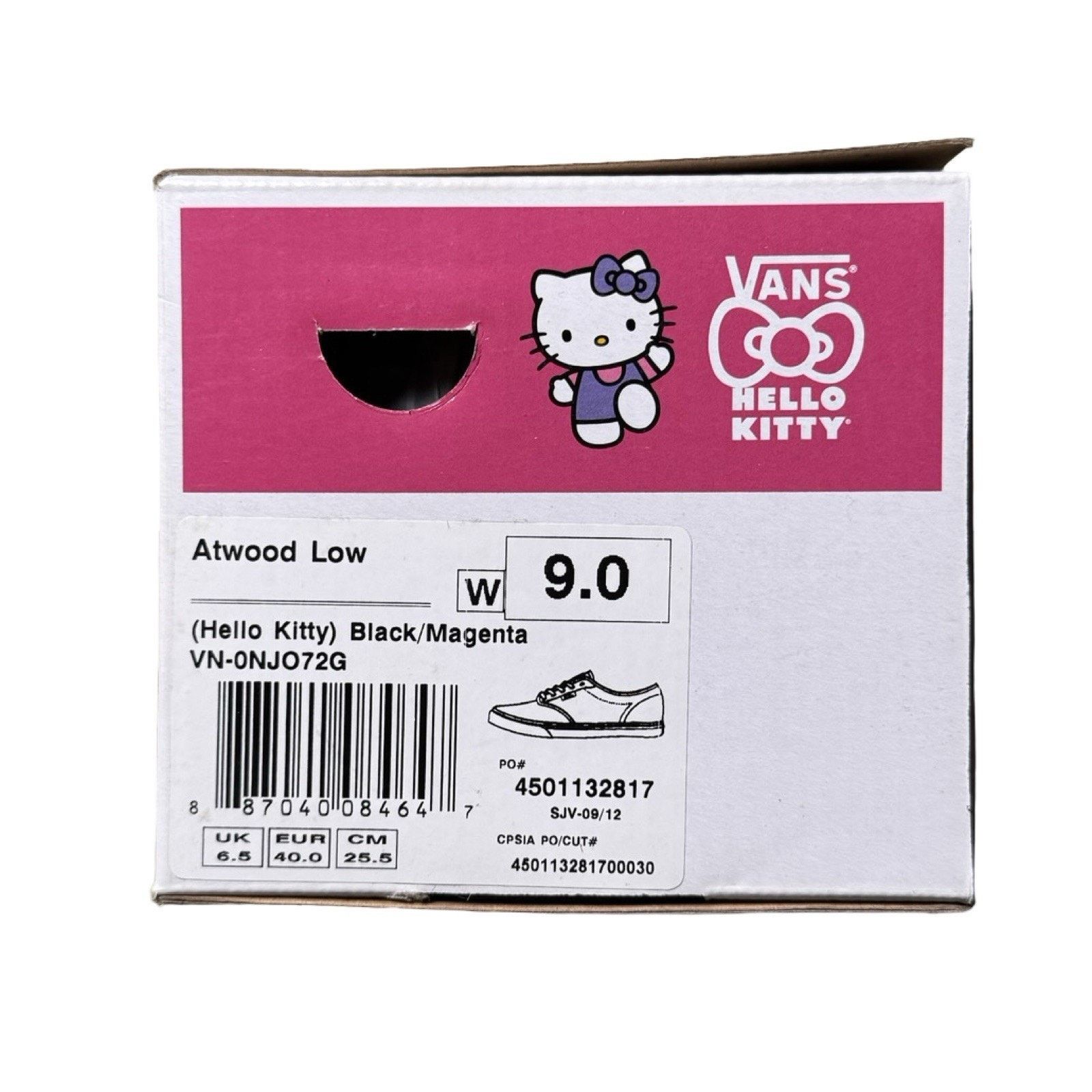 Vans VANS x HELLO KITTY ATWOOD LOW BlACK SHOES WOMEN 9 NEW in BOX Size US 9 / IT 39 - 3 Thumbnail