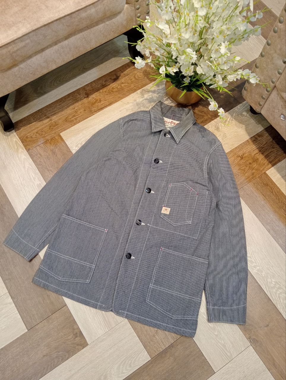 Sugar Cane SUGARCANE TOYO ENTERPRISE HICKORY STRIPE WORK COAT - SIZE 40 Size US L / EU 52-54 / 3 - 3 Thumbnail