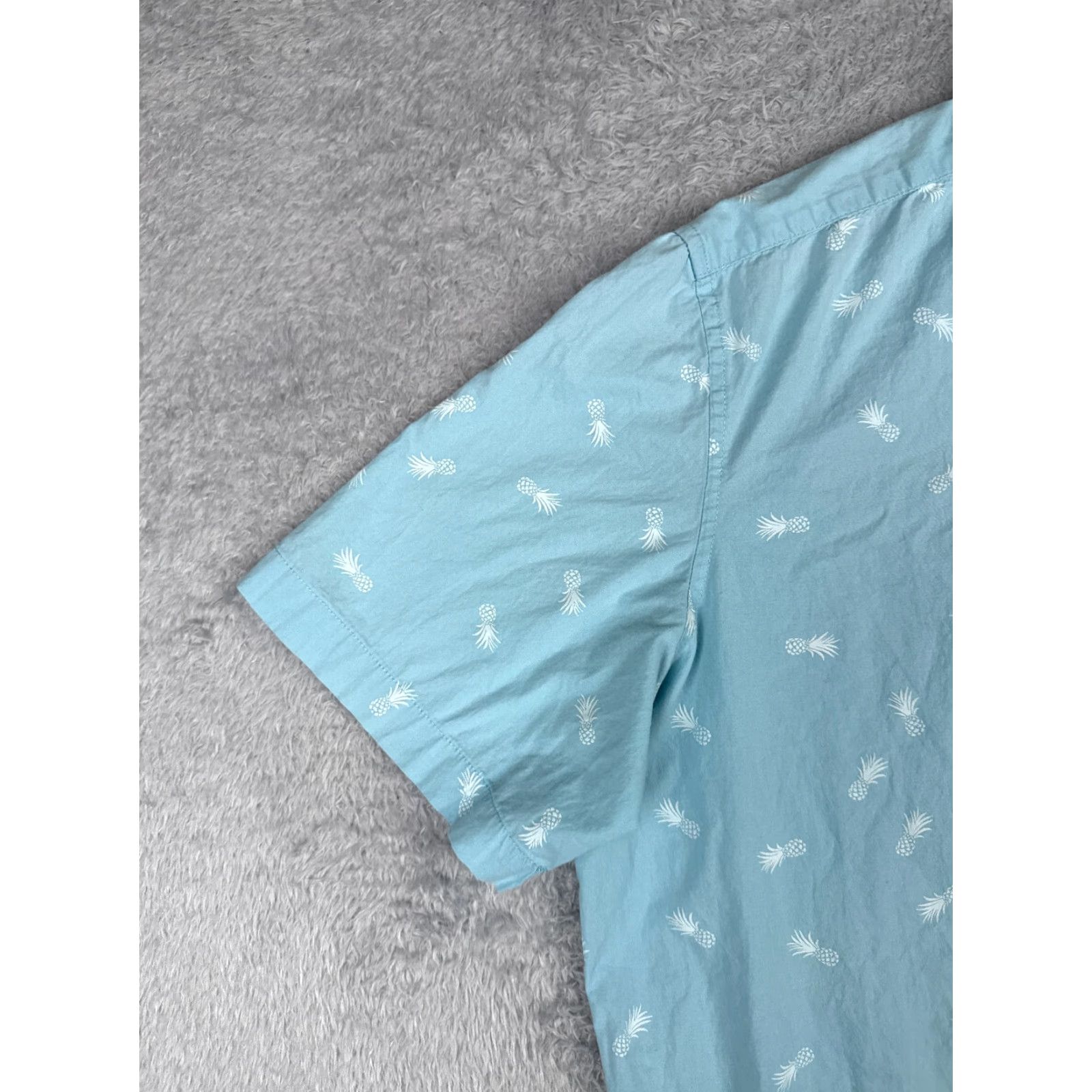 George George Shirt Adult 2XL Blue Pineapple Cotton Blend Hawaiian Classic Fit Button-Up Short Sleeve Mens Size US XXL / EU 58 / 5 - 5 Thumbnail