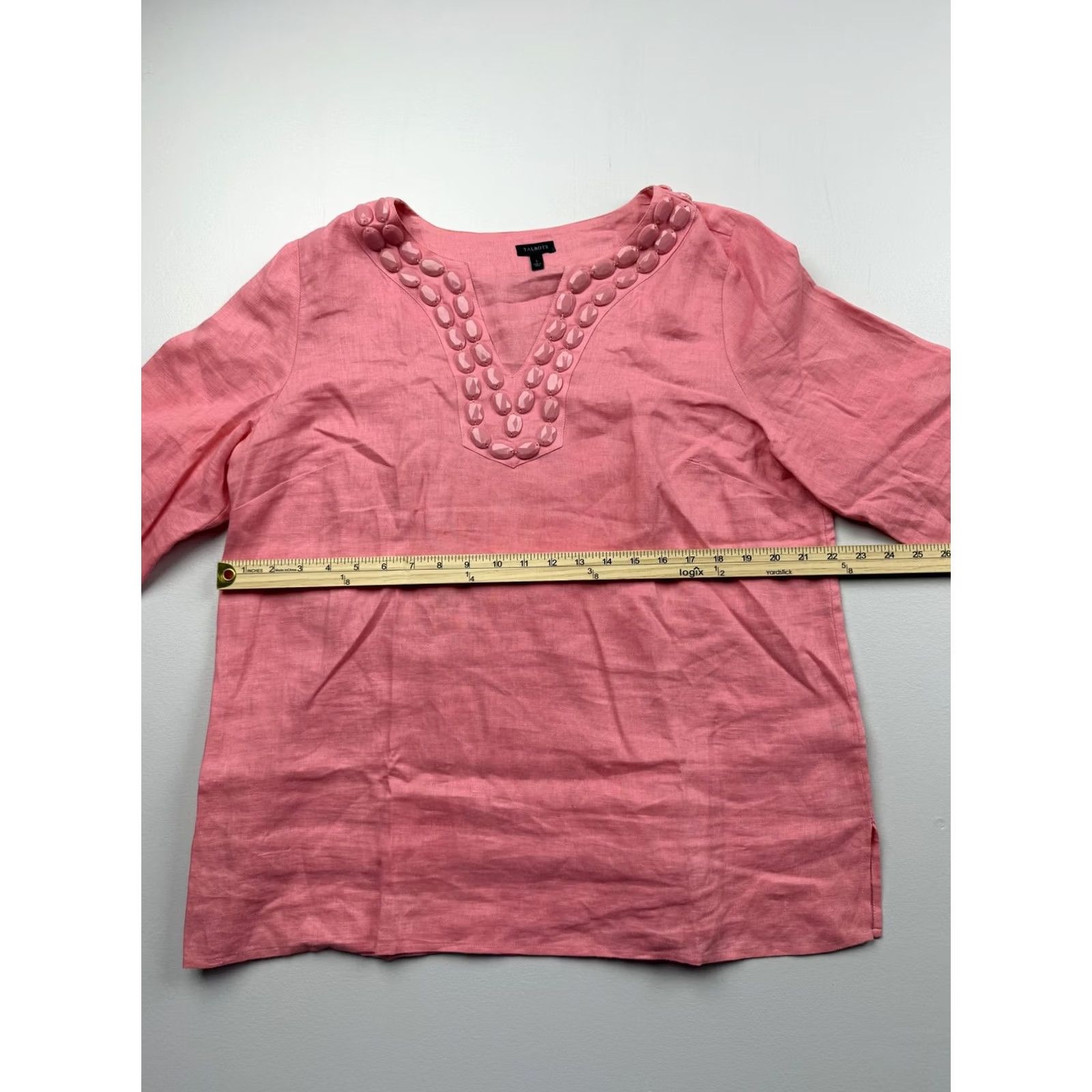 Talbots Talbots Womens Large Pink Beaded Tunic Top Size L / US 10 / IT 46 - 5 Thumbnail