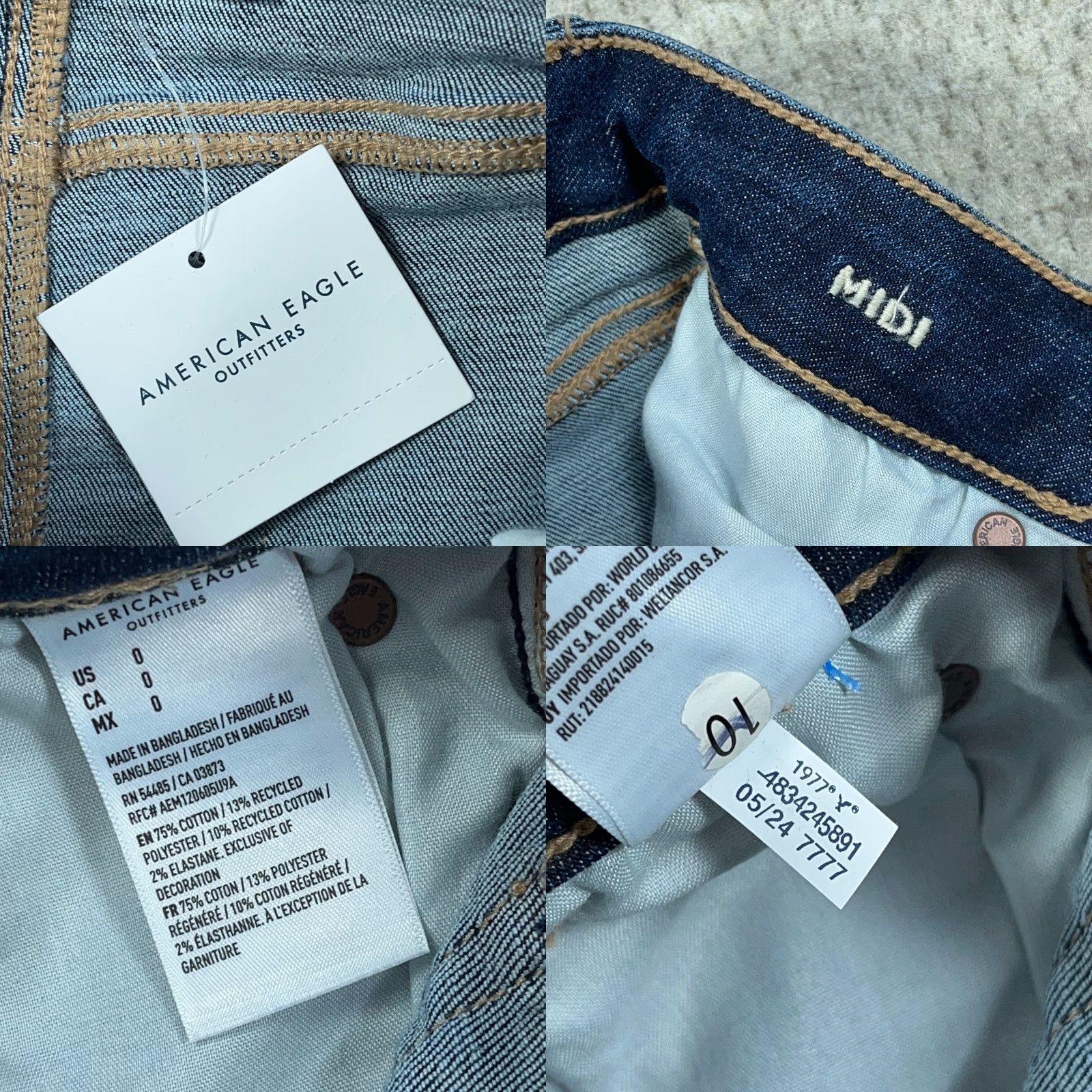American Eagle Outfitters VINTAGE? No. Actually: American Eagle Shorts Women 0 Midi Cut Off Cuffed Dark Wash Faded Stretch 25W Size 25" / US 0 / IT 36 - 9 Thumbnail