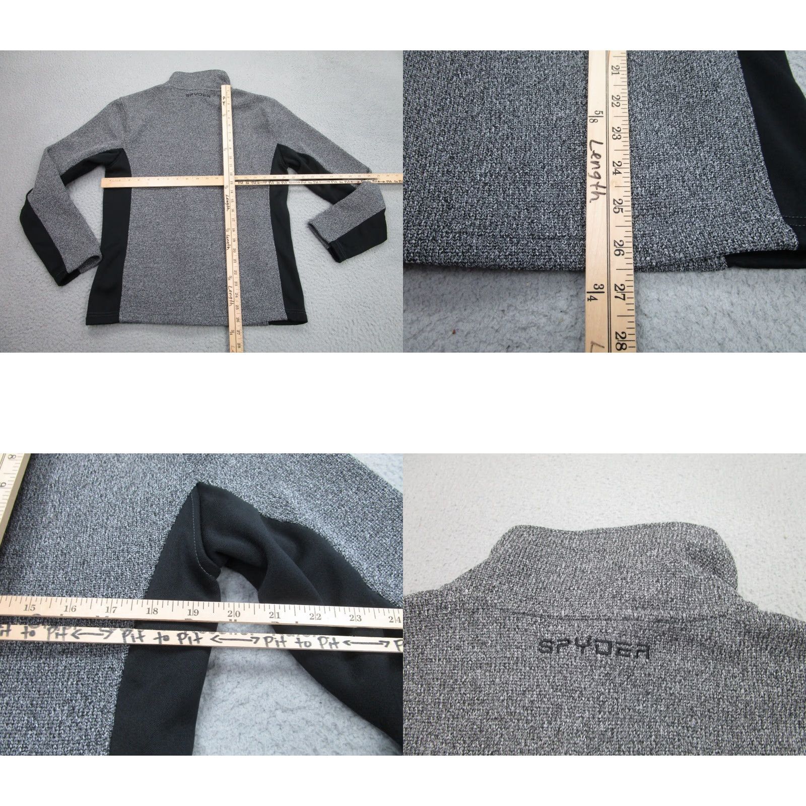 Spyder Spyder Mens Sweater Medium Gray Fleece Mock Neck Full Zip Knit Jacket Zip Knit Sweater Mens Size US M / EU 48-50 / 2 - 8 Thumbnail