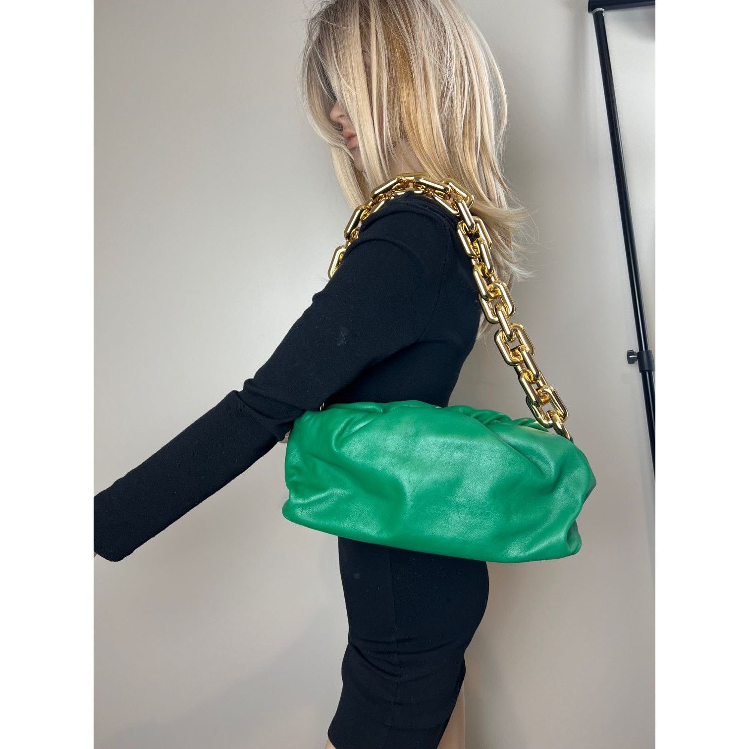 Bottega Veneta Bottega Veneta Green Chain Leather Pouch Bag Clutch Size ONE SIZE - 5 Thumbnail