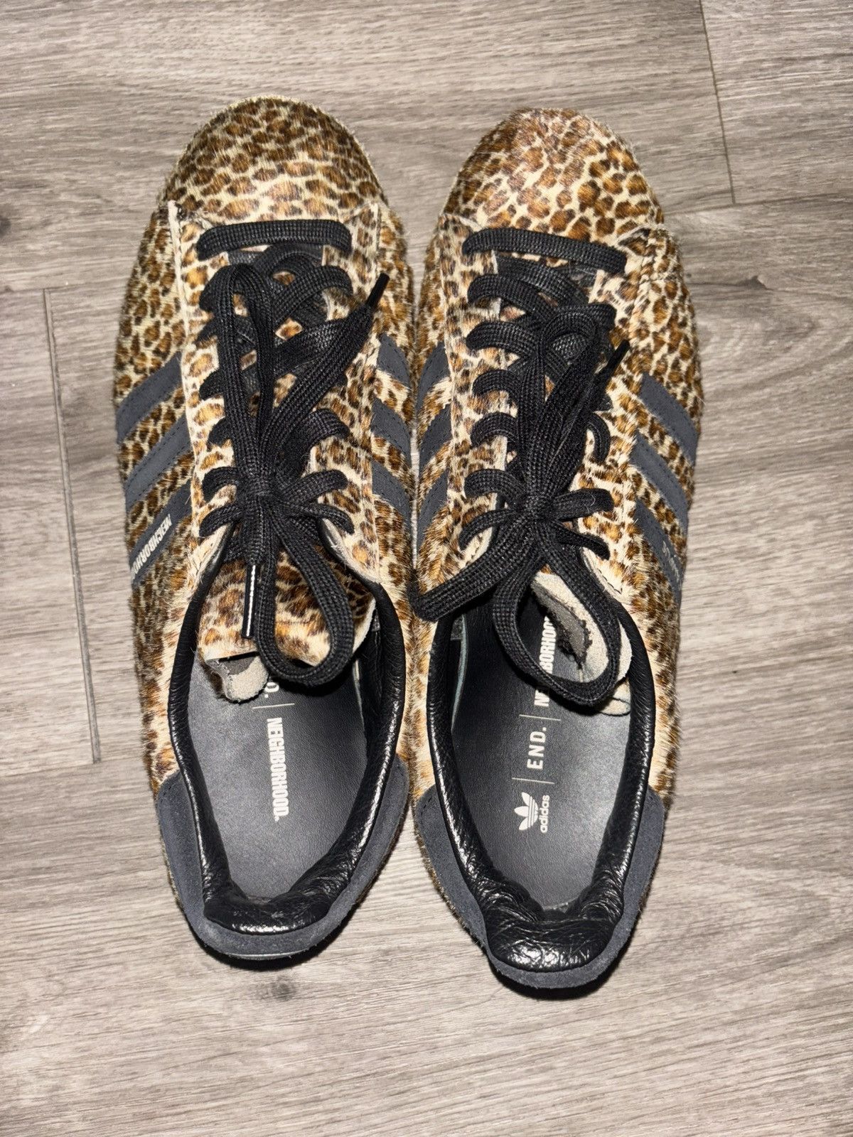 Adidas × Neighborhood END. x adidas x Neighborhood Campus 80s "Leopard & Black" Size US 10 / EU 43 - 3 Thumbnail