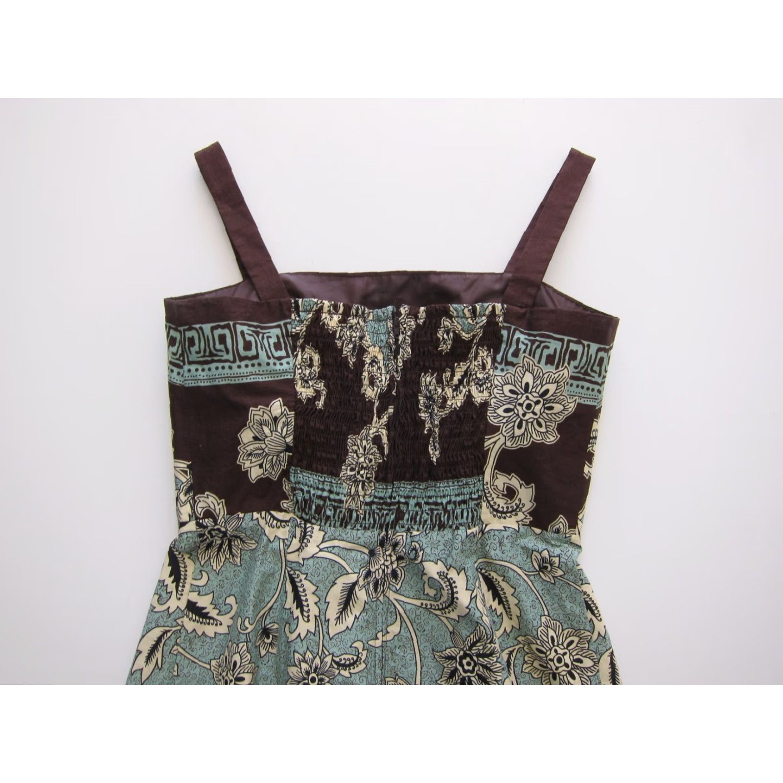 Madison Madison Leigh Brown Green Floral Hawaiian Empire Tank Sun Summer Dress Woman 8 Size M / US 6-8 / IT 42-44 - 5 Thumbnail