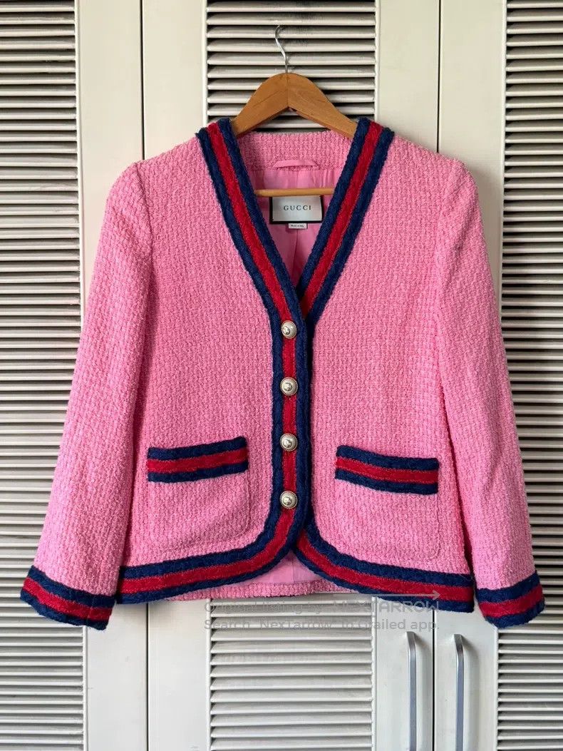Gucci Gucci Pink tweed coat Size S / US 4 / IT 40 - 1 Thumbnail