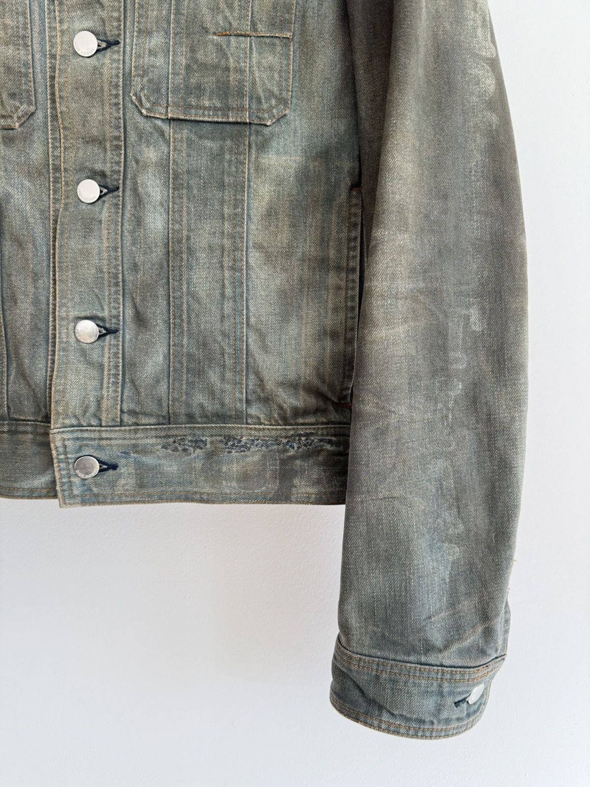 Dior × Hedi Slimane S/S 2004 “Strip” Dirty Bleu Clair Denim Jacket Size US M / EU 48-50 / 2 - 4 Thumbnail