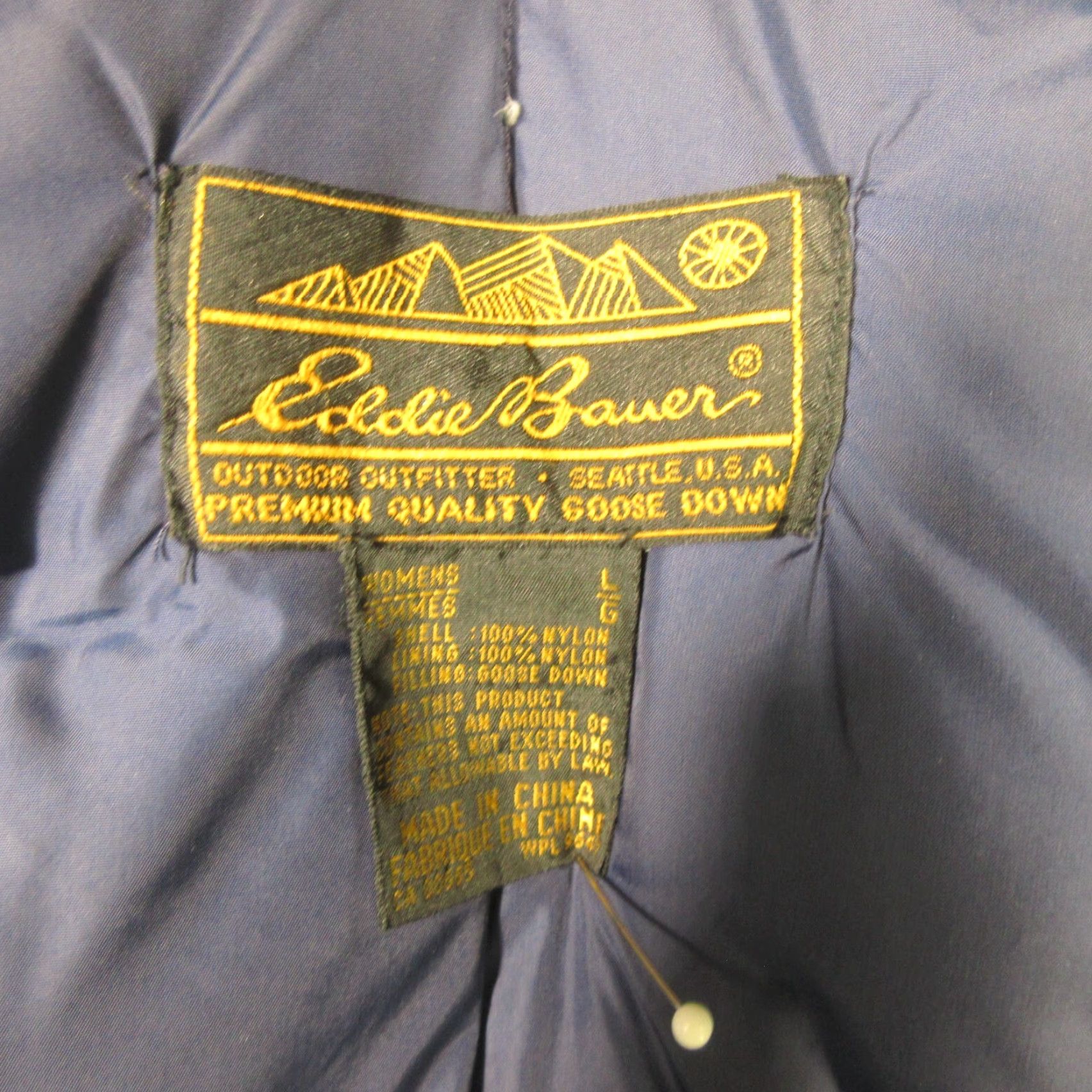 Eddie Bauer Eddie Bauer Puffer Jacket Womens L Navy Quilted Down Lightweight Breathable Zip Pockets Mid-Length Mock High Neck Softshell Accessories: None Size L / US 10 / IT 46 - 3 Thumbnail