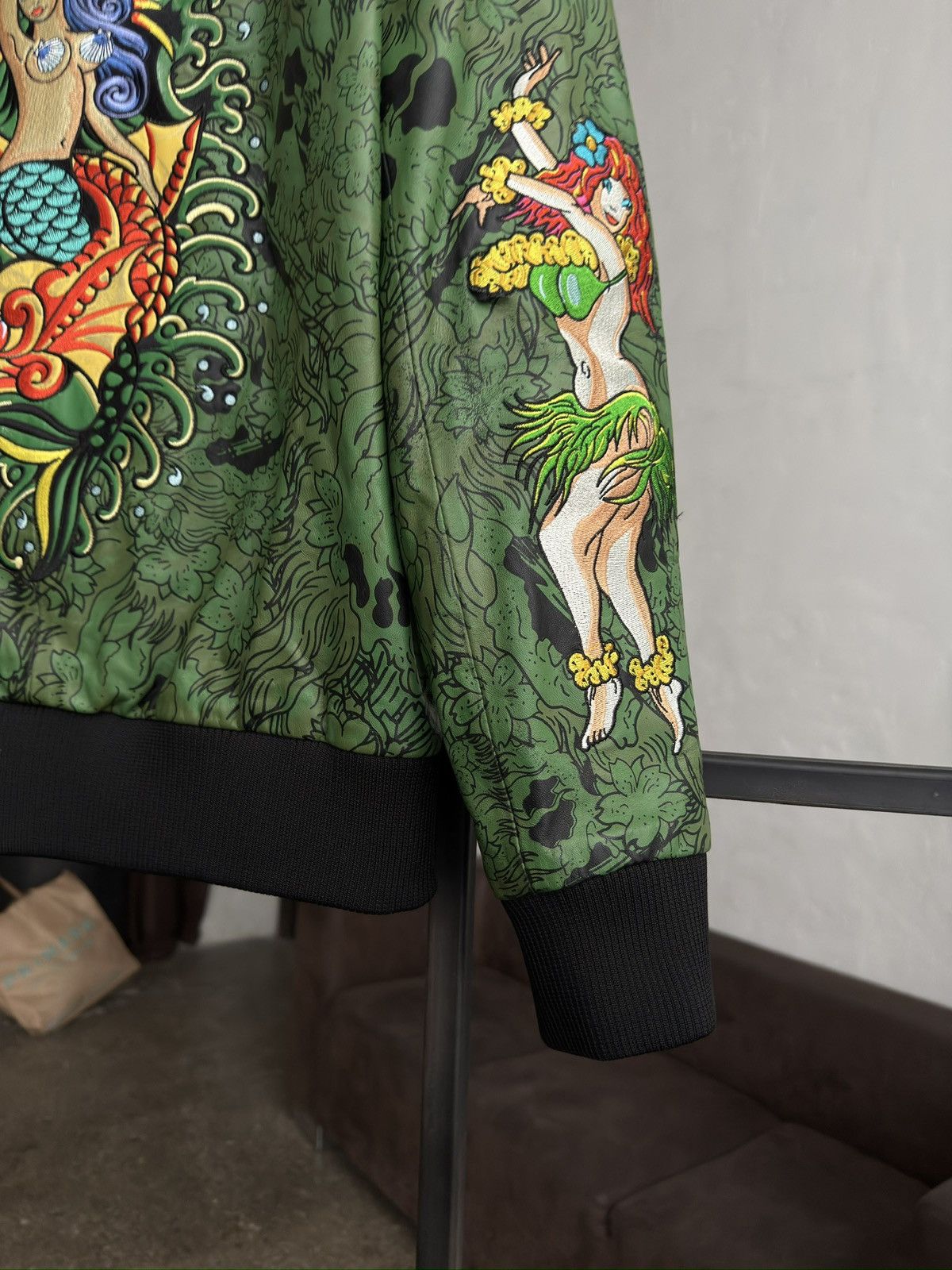 Ed Hardy Vintage Ed Hardy by Christian Audigier Leather Bomber Jacket Size US L / EU 52-54 / 3 - 8 Thumbnail