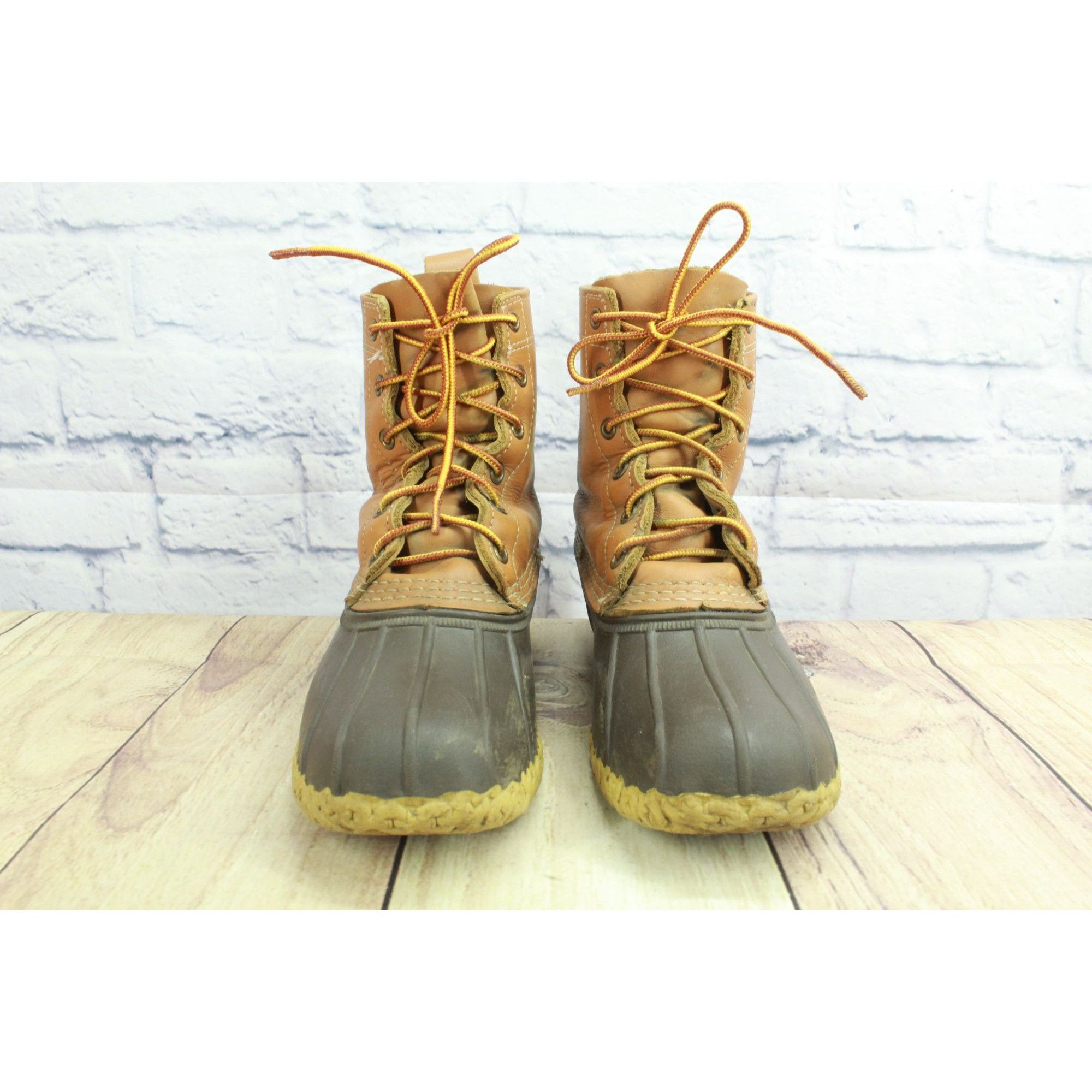 L.L. Bean × Leather LL Bean Women's Leather Unlined Ankle Duck Boots Size 8 M Size US 8 / IT 38 - 4 Thumbnail