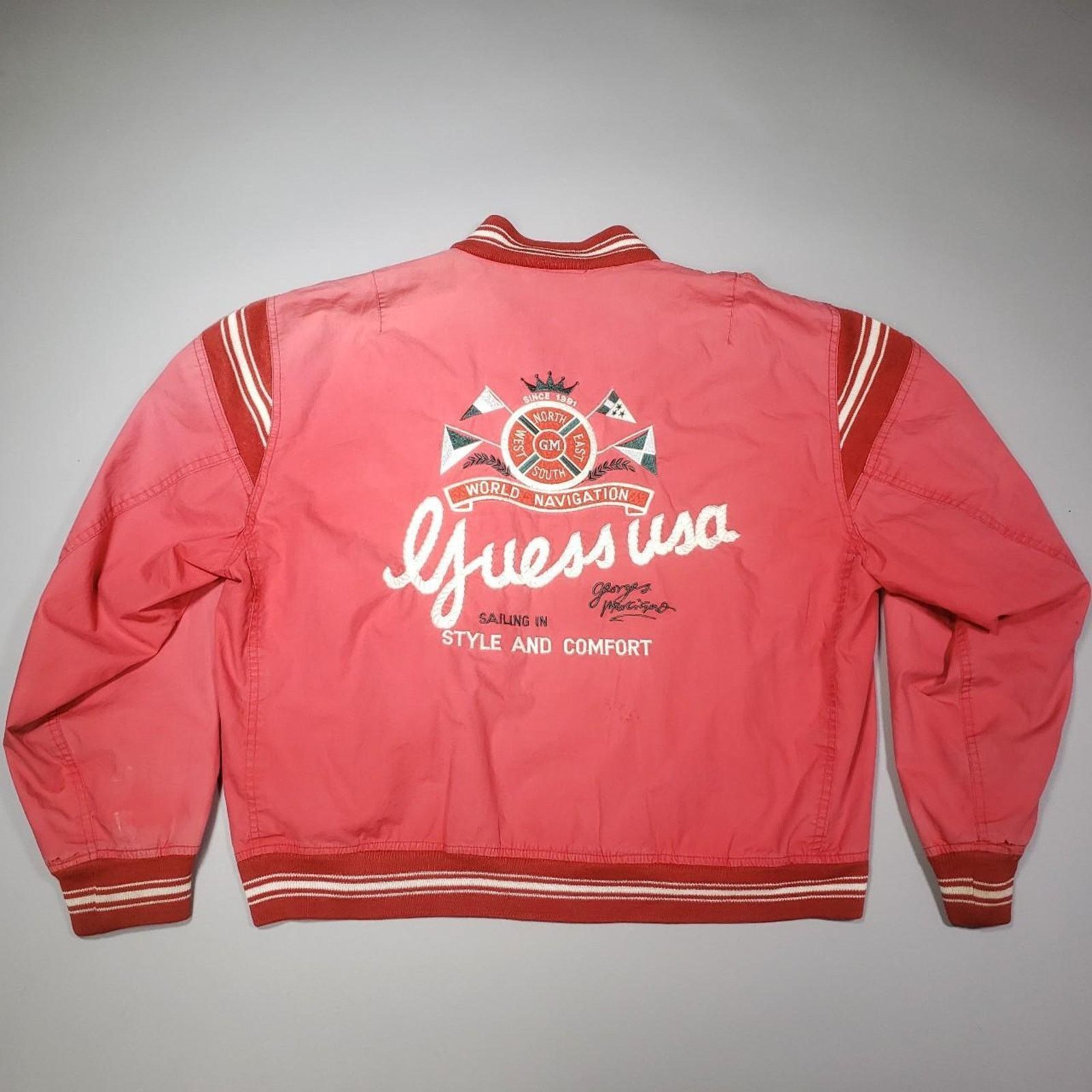 Guess Rare 80s Guess George Marciano Chainstitched Varsity Jacket Size US M / EU 48-50 / 2 - 1 Thumbnail