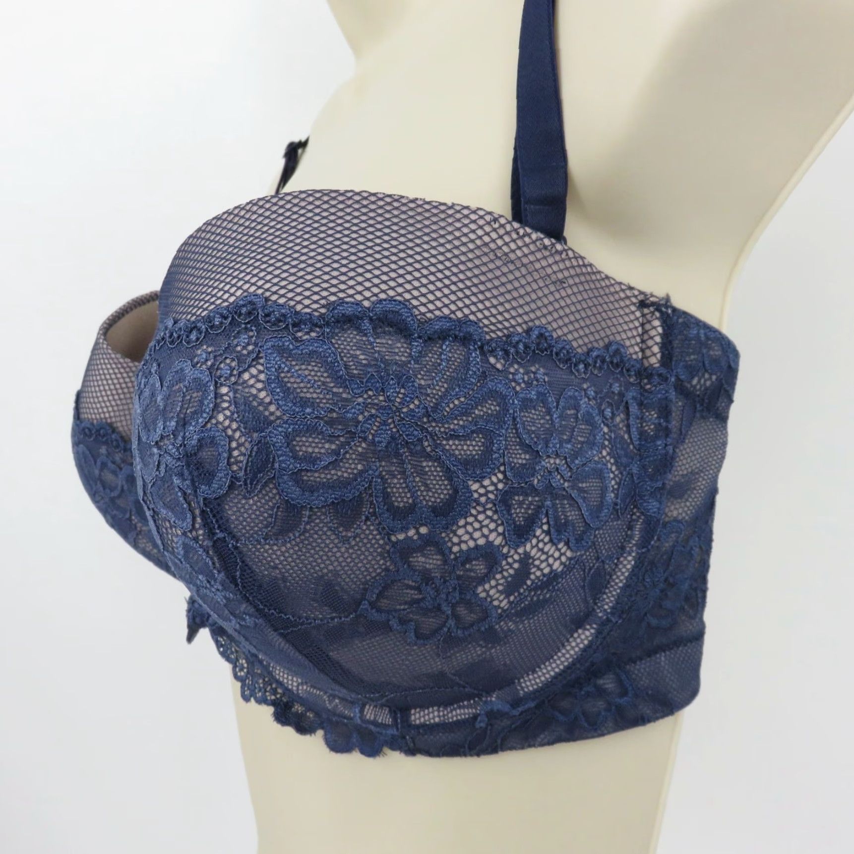 Vintage Maidenform Bra 38DD SE1102 Essential Multiway Push Up Blue Floral Lace Womens Adults DD Push Up Bra Size ONE SIZE - 4 Thumbnail