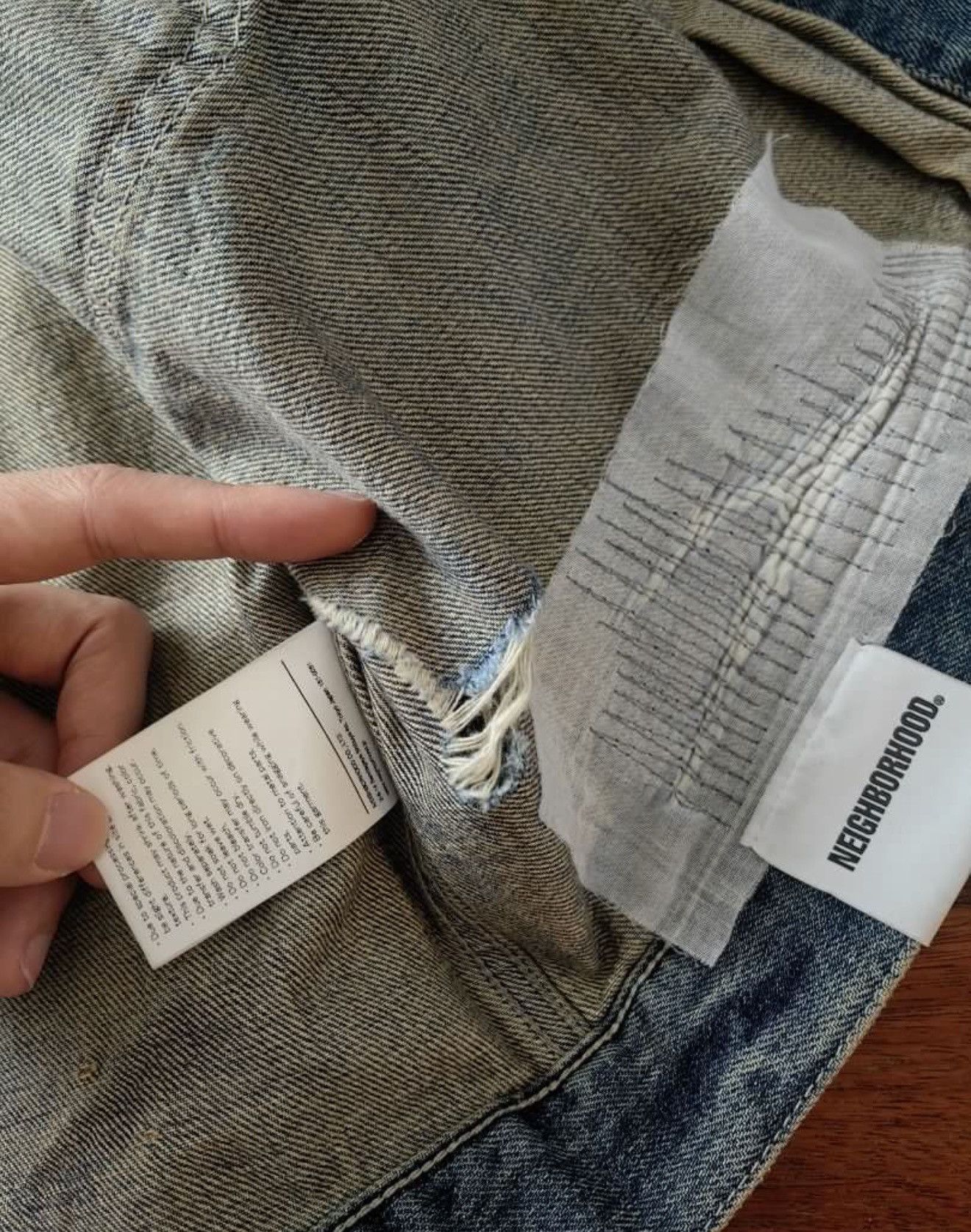 Neighborhood Neighborhood Distressed Denim Jacket Size US L / EU 52-54 / 3 - 8 Thumbnail