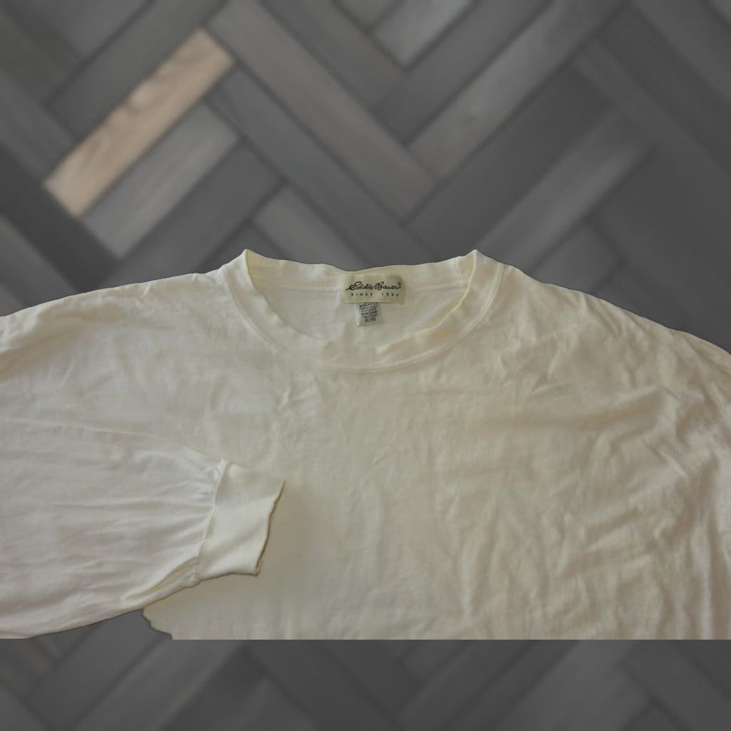 Eddie Bauer VINTAGE Eddie Bauer Men's T-Shirt Long Sleeve Beige Cotton USA Made XLT Big & Tall Shirts Mens Size US XL / EU 56 / 4 - 1 Thumbnail