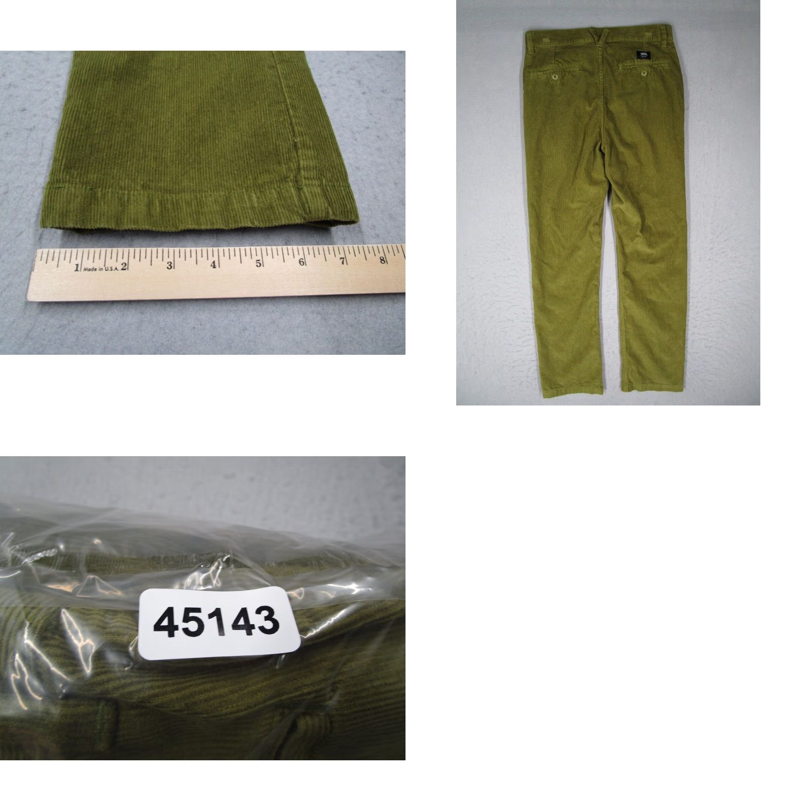 Vans Vans Men's Chino Pants 28 Relaxed Fit Green Corduroy Flat Front 28x30 Modern Size US 28 / EU 44 - 8 Thumbnail