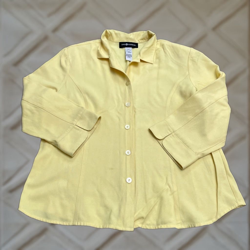 Vintage Sag Harbor Shirt Womens L Yellow Long Sleeve Button-Down Casual Workwear Top Size L / US 10 / IT 46 - 1 Thumbnail