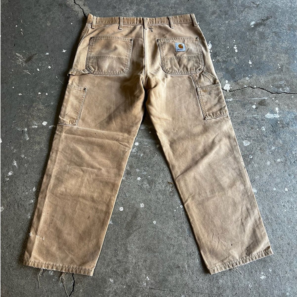 Carhartt × Vintage Carhartt faded brown double knee work wear carpenter pants Size US 35 - 4 Thumbnail