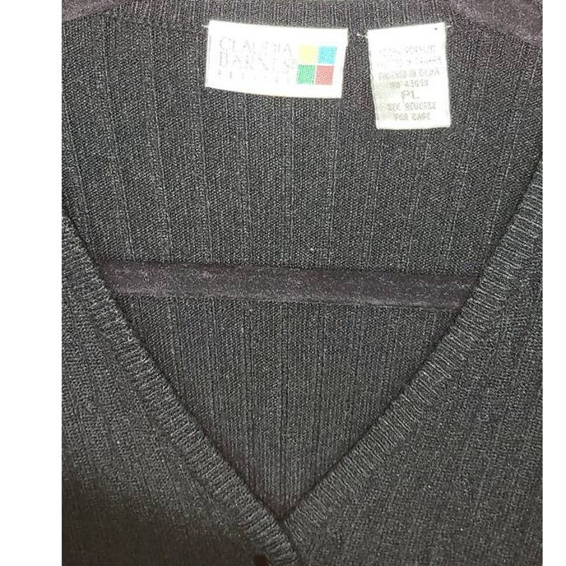 Vintage Claudia Barnes Black V-neck Button Close Cardigan Size LP Size L / US 10 / IT 46 - 3 Thumbnail
