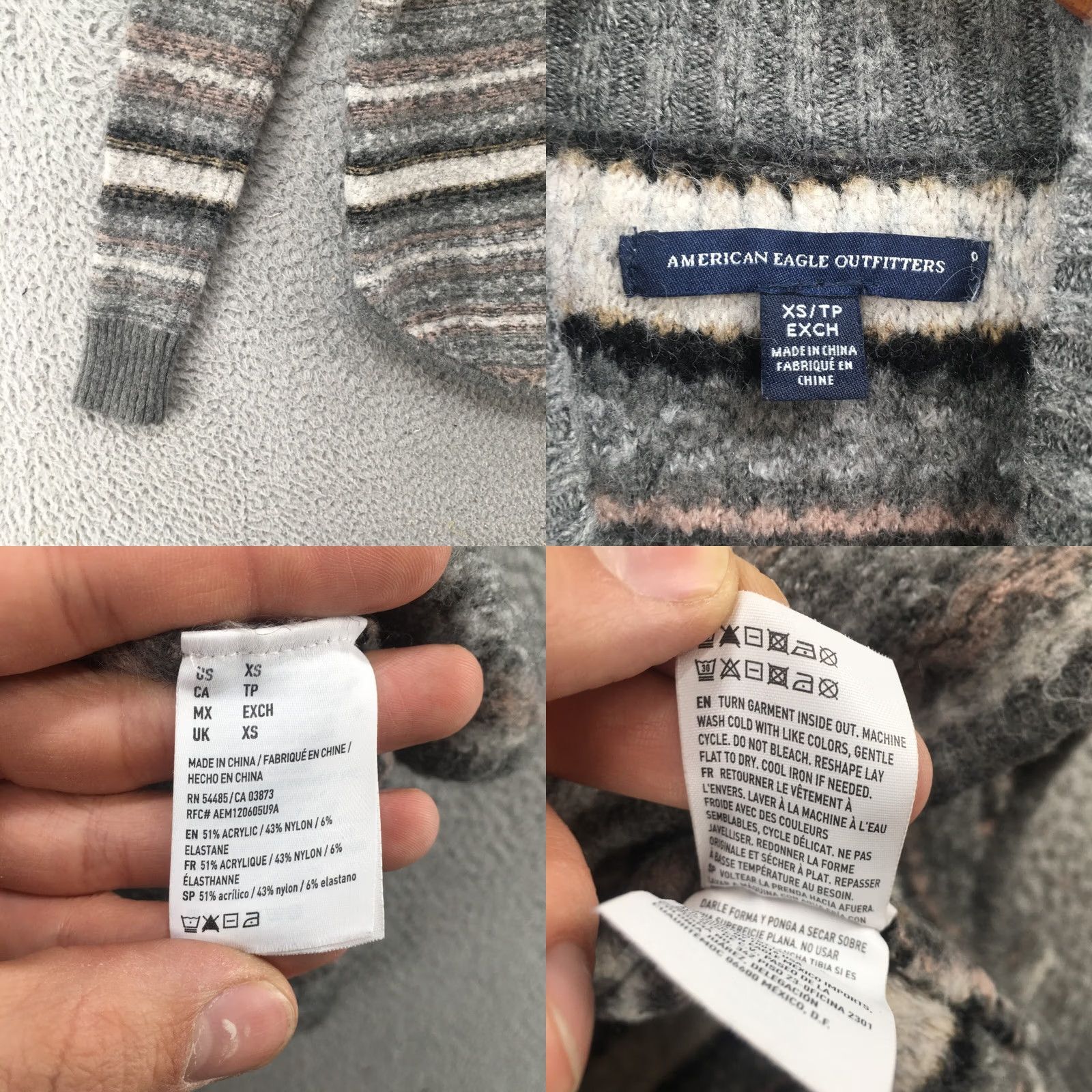 American Eagle Outfitters American Eagle Outfitters Sweater Womens Multicolor Turtleneck Long Sleeve XS Size XS / US 0-2 / IT 36-38 - 9 Thumbnail