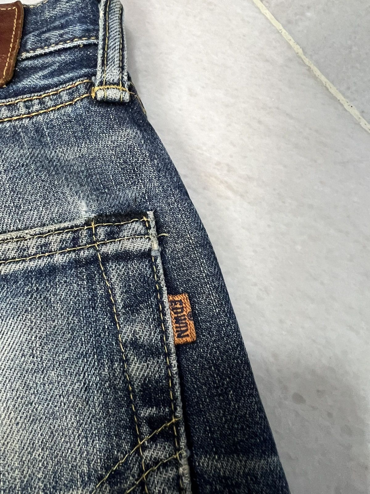 Edwin 💥INSANE💥 Vintage 90’s Edwin 505x Distressed Selvedge Jeans Size US 28 / EU 44 - 18 Thumbnail