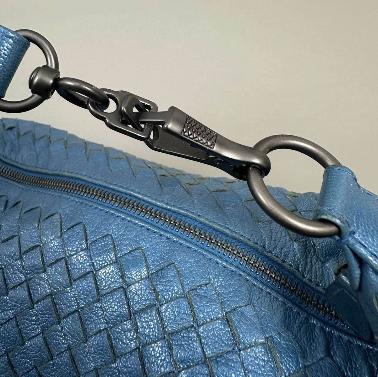 Bottega Veneta Bottega Veneta - Zip Hobo Intrecciato Nappa - Metallic Blue Size ONE SIZE - 10 Thumbnail