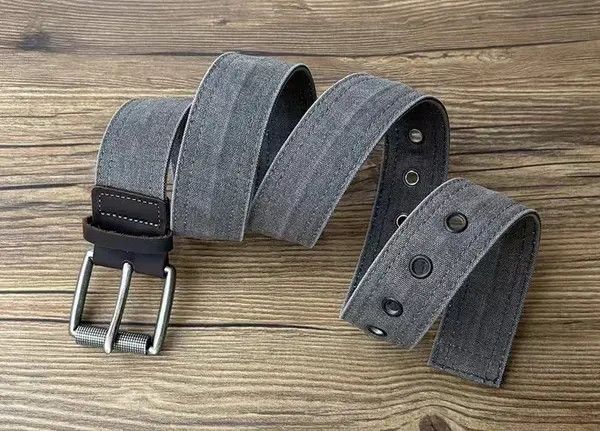 Japanese Brand nezawa x Risa Street Vintage 47 Inch Wide Canvas Gray Belt Size ONE SIZE - 6 Thumbnail