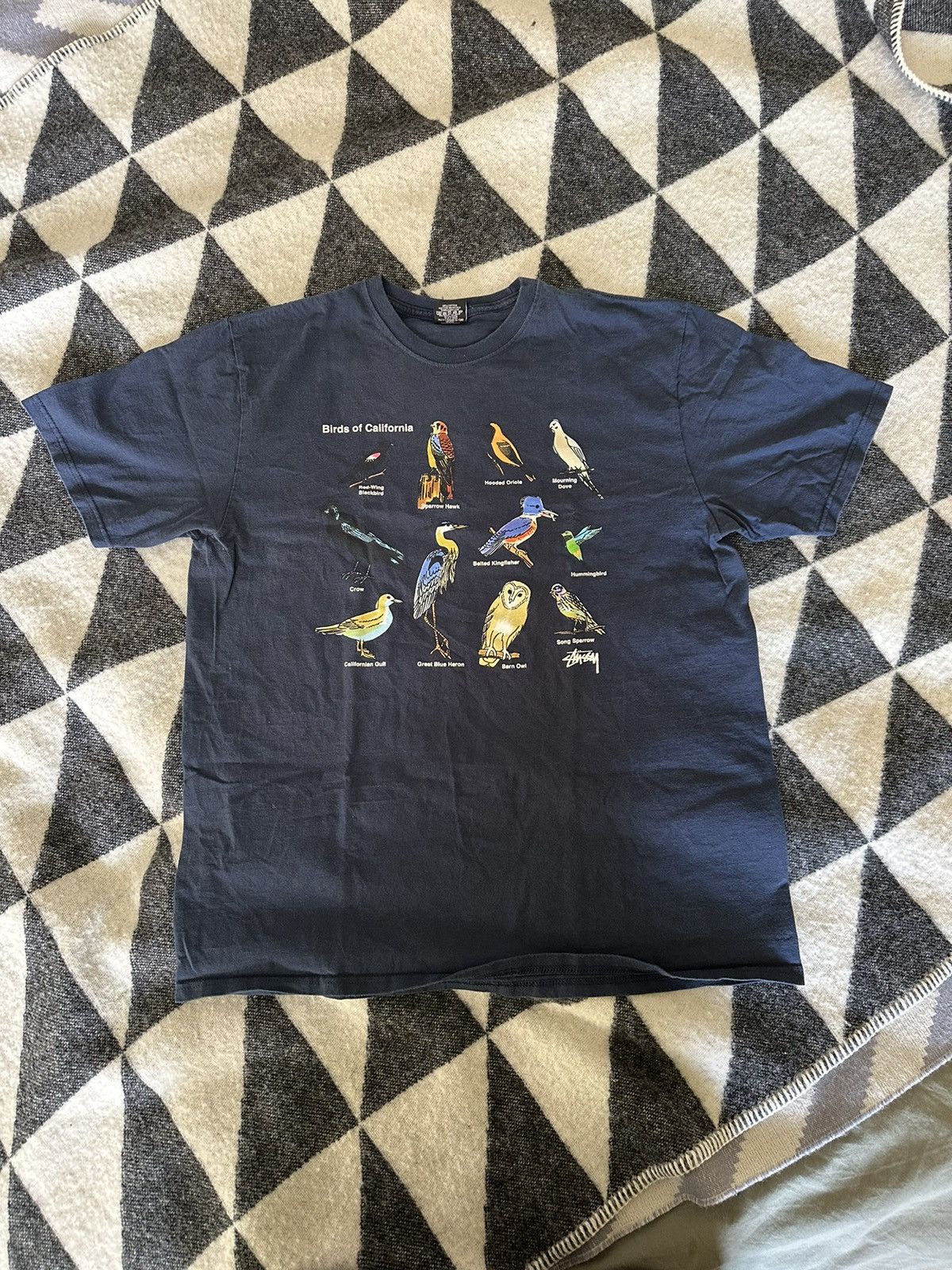 Stussy Stussy Navy Birds of California Tee | Grailed