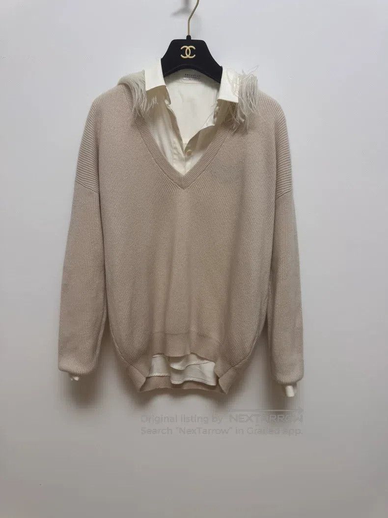 Brunello Cucinelli Brunello Cucinelli Beige Cashmere Sweater Size M / US 6-8 / IT 42-44 - 1 Thumbnail