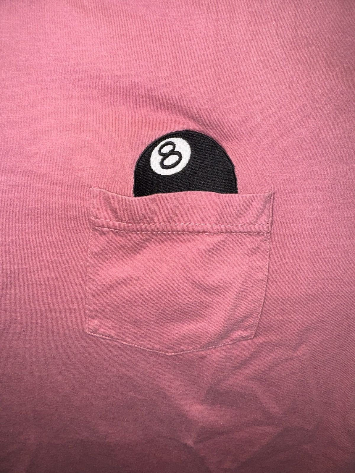 Stussy Vintage Y2K Stussy Pink 8 Ball Pocket Tee Rare Sz L | Grailed