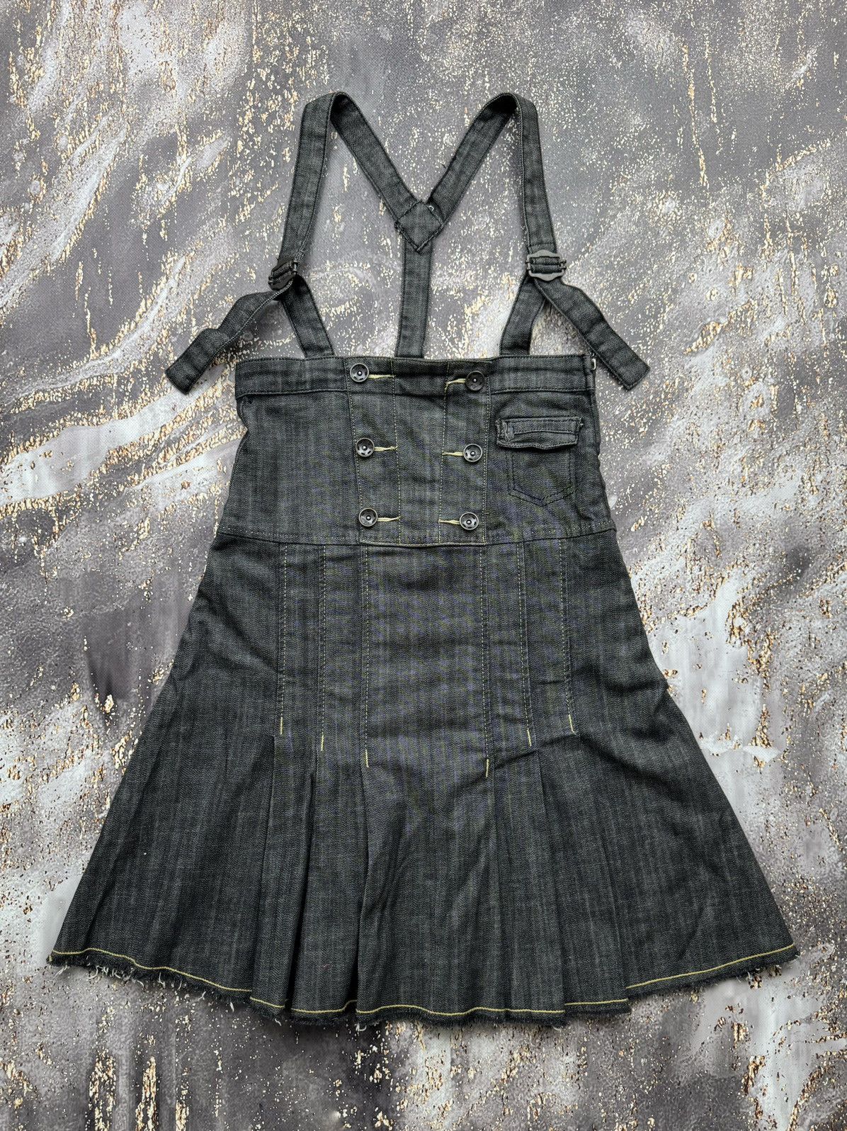 Vintage Vintage Denim Flared Bondage Midi Skirt Size 29" - 1 Thumbnail