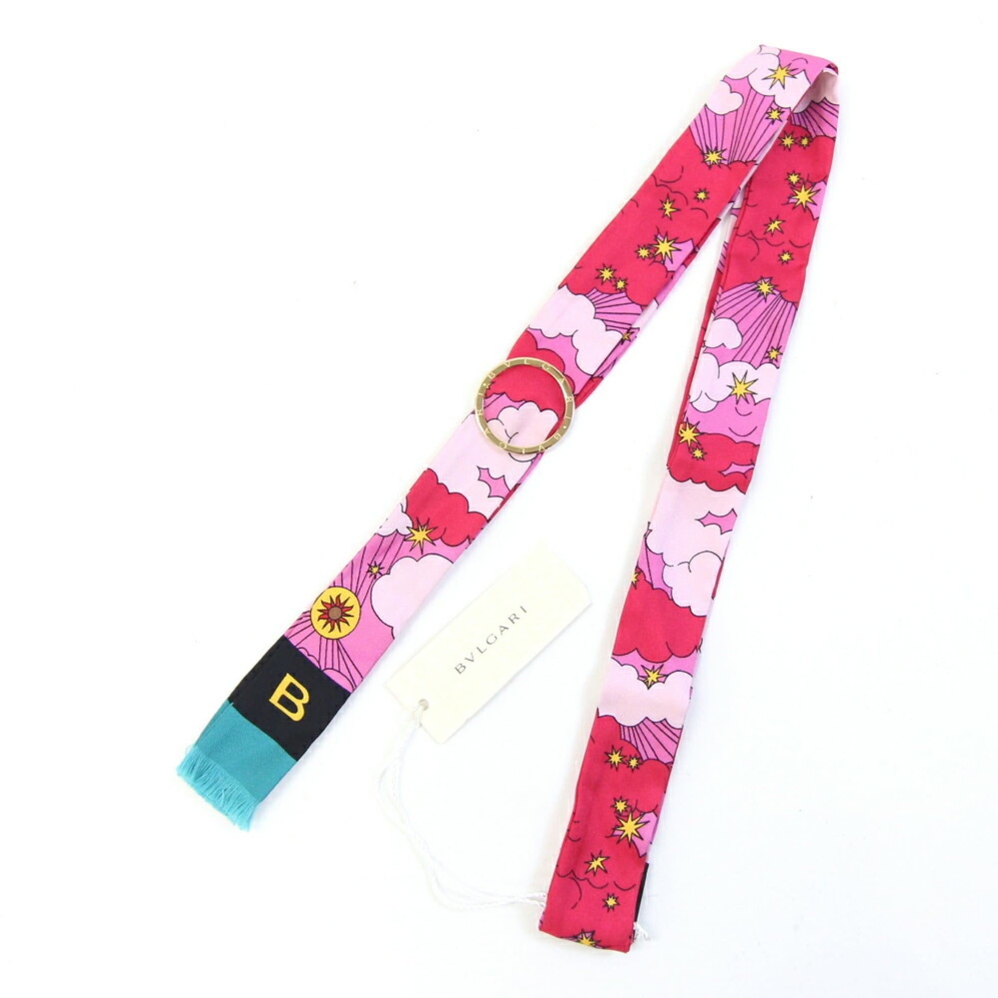 Bvlgari BVLGARI Scarf & Ring Set, Pink, 100% Silk, Ribbon Scarf, Bag Charm, 2-Piece Women's Size ONE SIZE - 1 Thumbnail