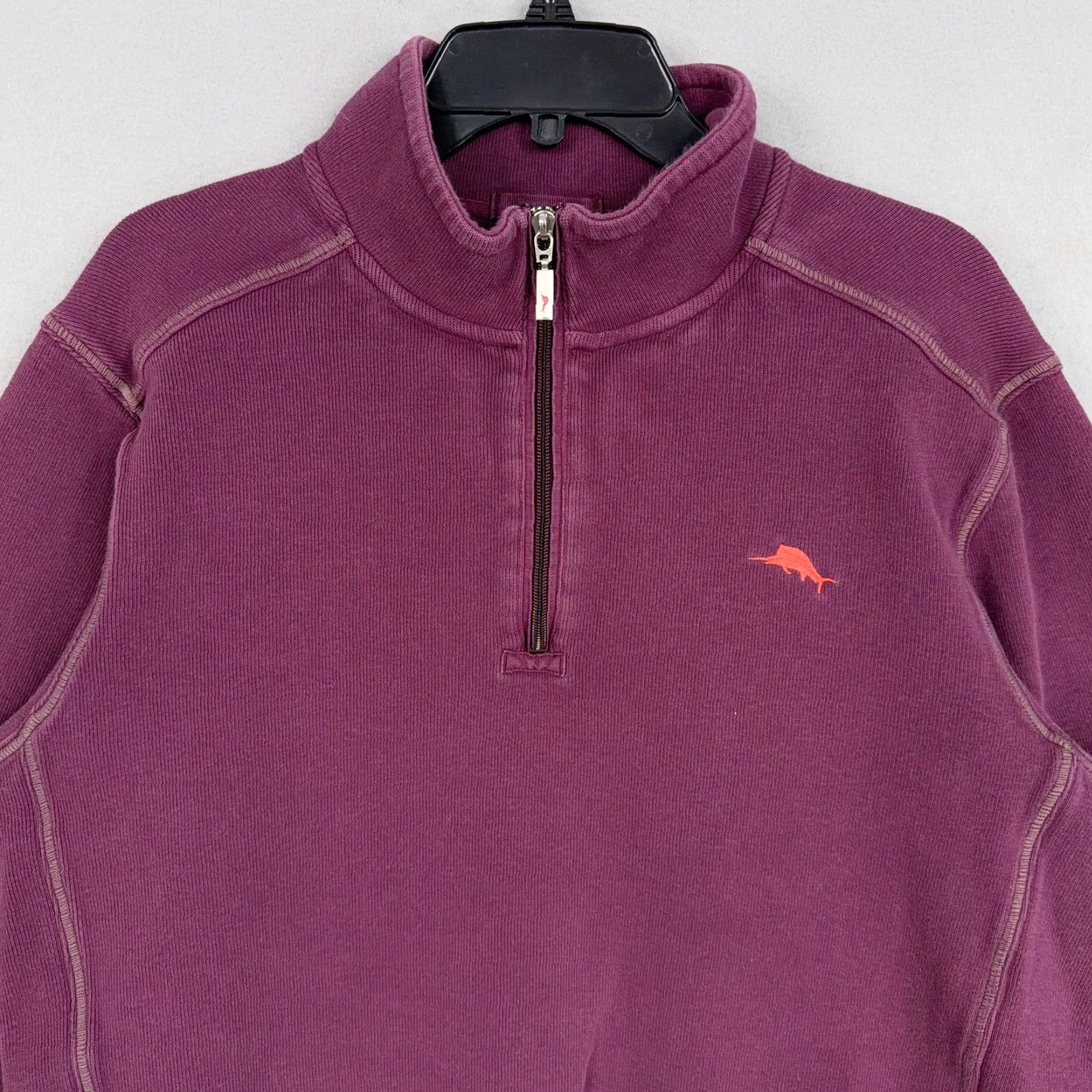 Tommy Bahama Tommy Bahama Sweater Mens Large Purple Quarter Zip Cotton Pullover Casual Dad Size US L / EU 52-54 / 3 - 2 Thumbnail