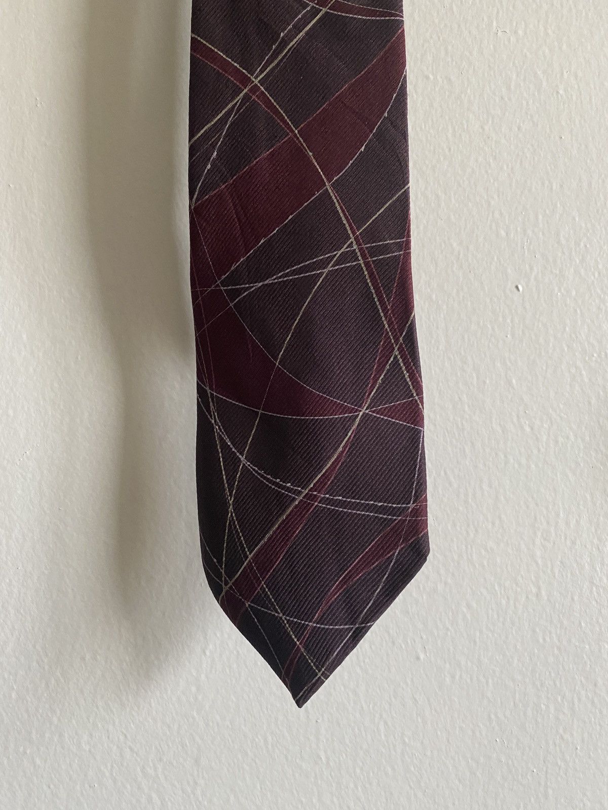 Issey Miyake Issey Miyake Abstract Geometric Pattern Printed Silk Tie Red Size ONE SIZE - 1 Thumbnail