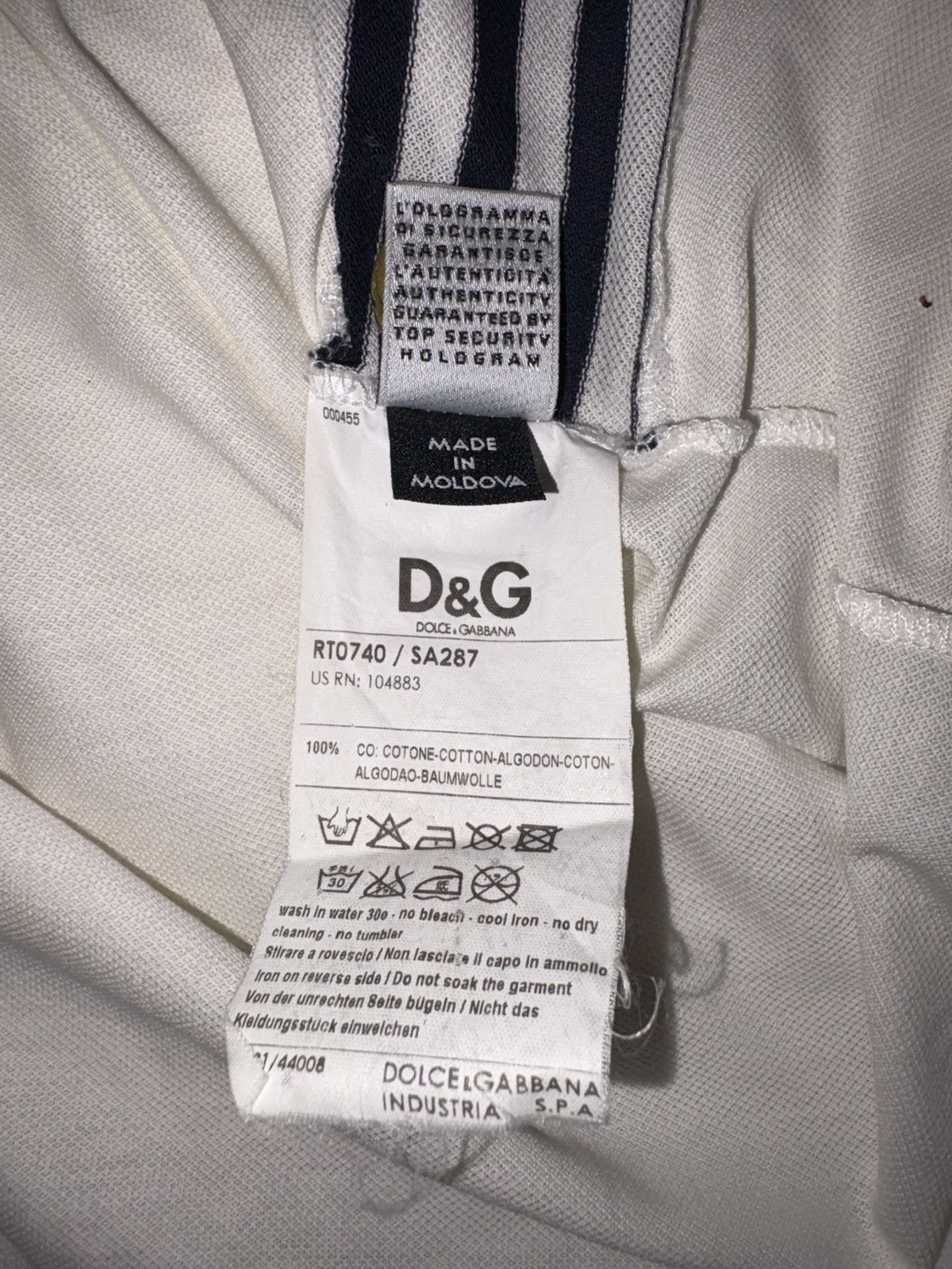 Dolce & Gabbana Polo D&G | striped pattern | elegant marine style Size M / US 6-8 / IT 42-44 - 5 Thumbnail