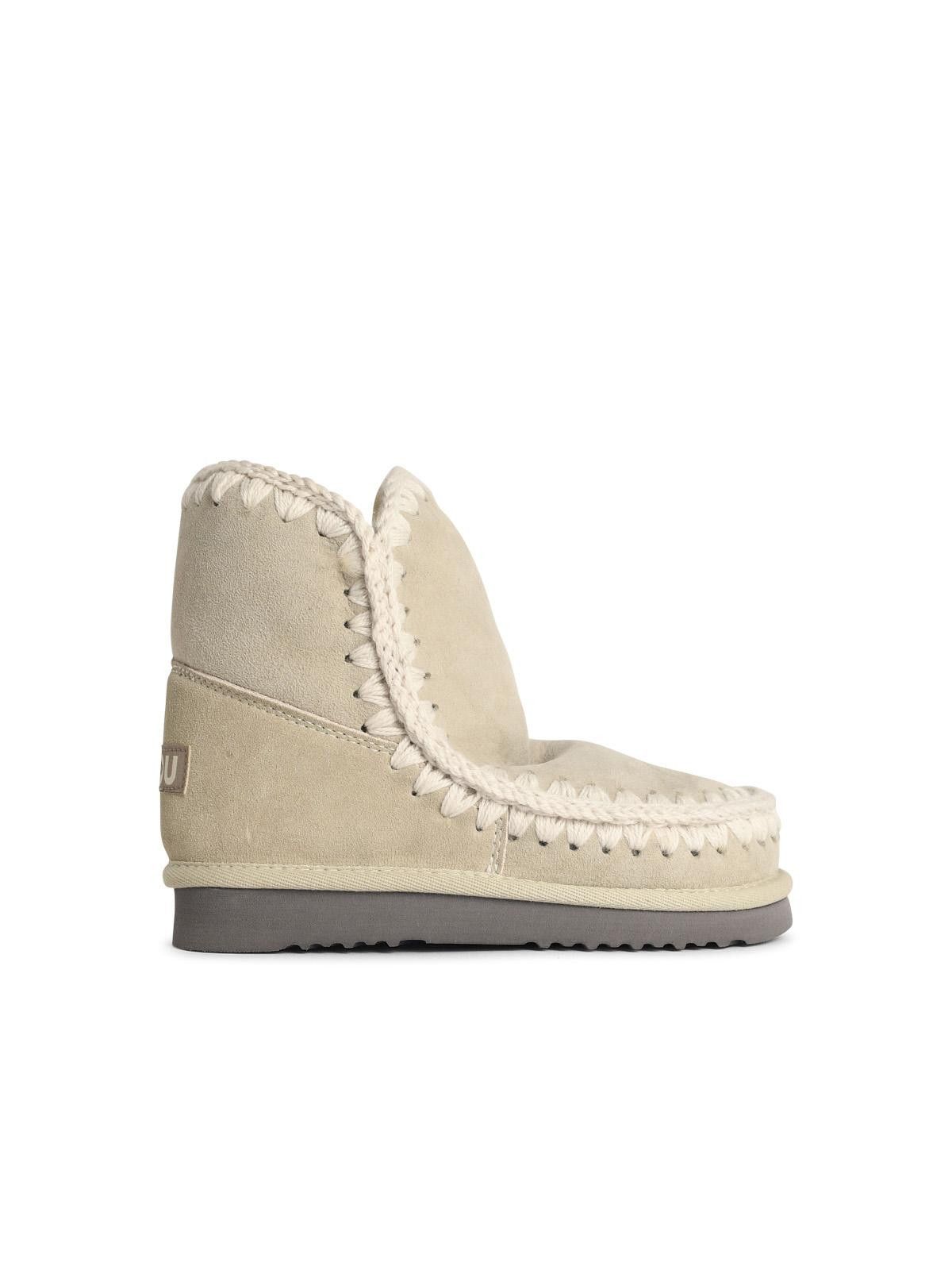 Mou MOU 'Eskimo 18 Glitter Logo' Vanilla Suede Ankle Boots Size US 8 / IT 38 - 1 Thumbnail