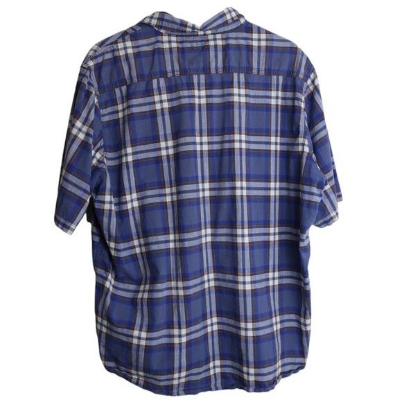 Wrangler Wrangler Men’s Blue Plaid Short-Sleeve Button-Down Shirt Size US XXL / EU 58 / 5 - 3 Thumbnail