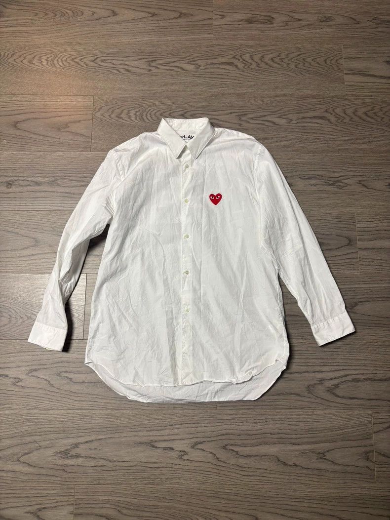 Comme des Garcons Comme Des Garcons White red heart shirt Size US XL / EU 56 / 4 - 1 Thumbnail