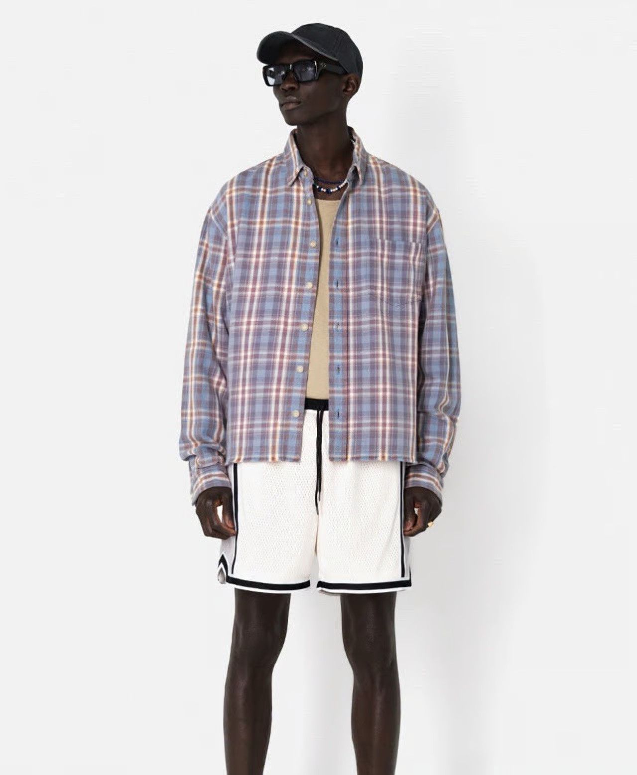 John Elliott Blue Plaid Hemi Flannel