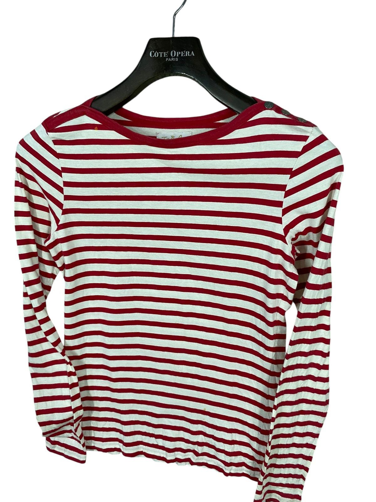 agnes b. Vintage agnes b longsleeve striped red white Size S / US 4 / IT 40 - 4 Thumbnail